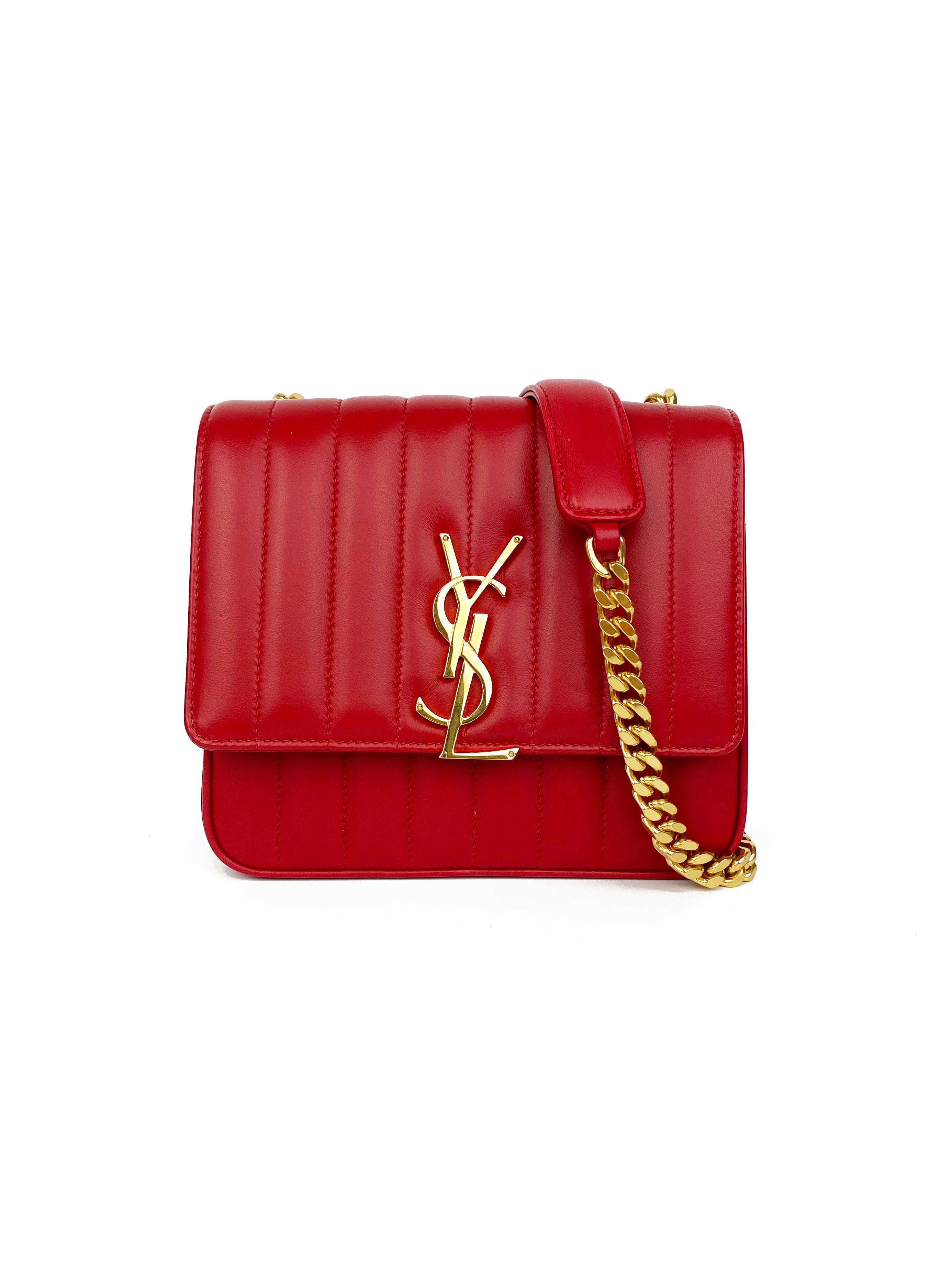 Saint Laurent Small Red Vicky Bag