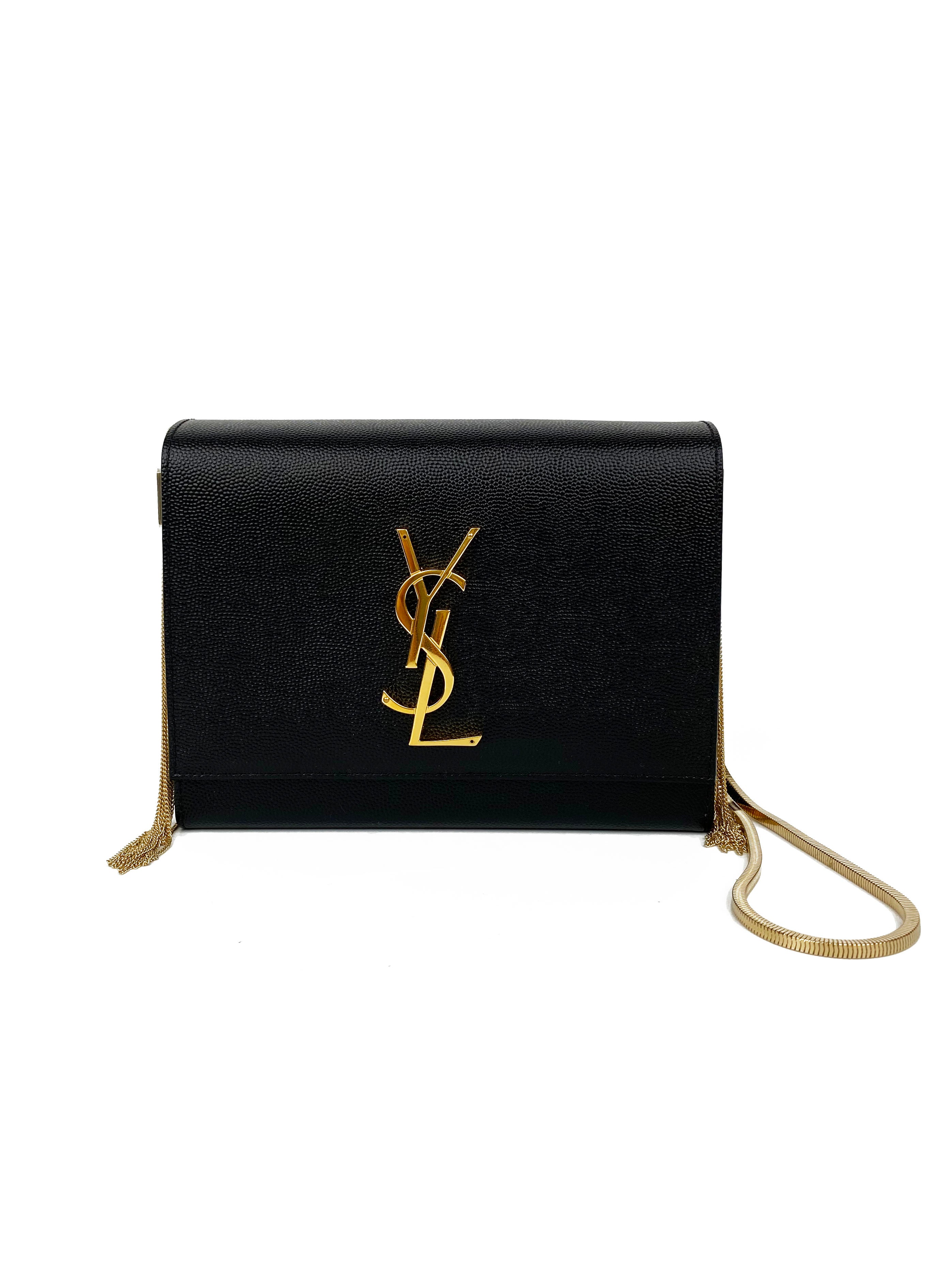 Saint Laurent Small Black Kate Box Bag with Side Tassels