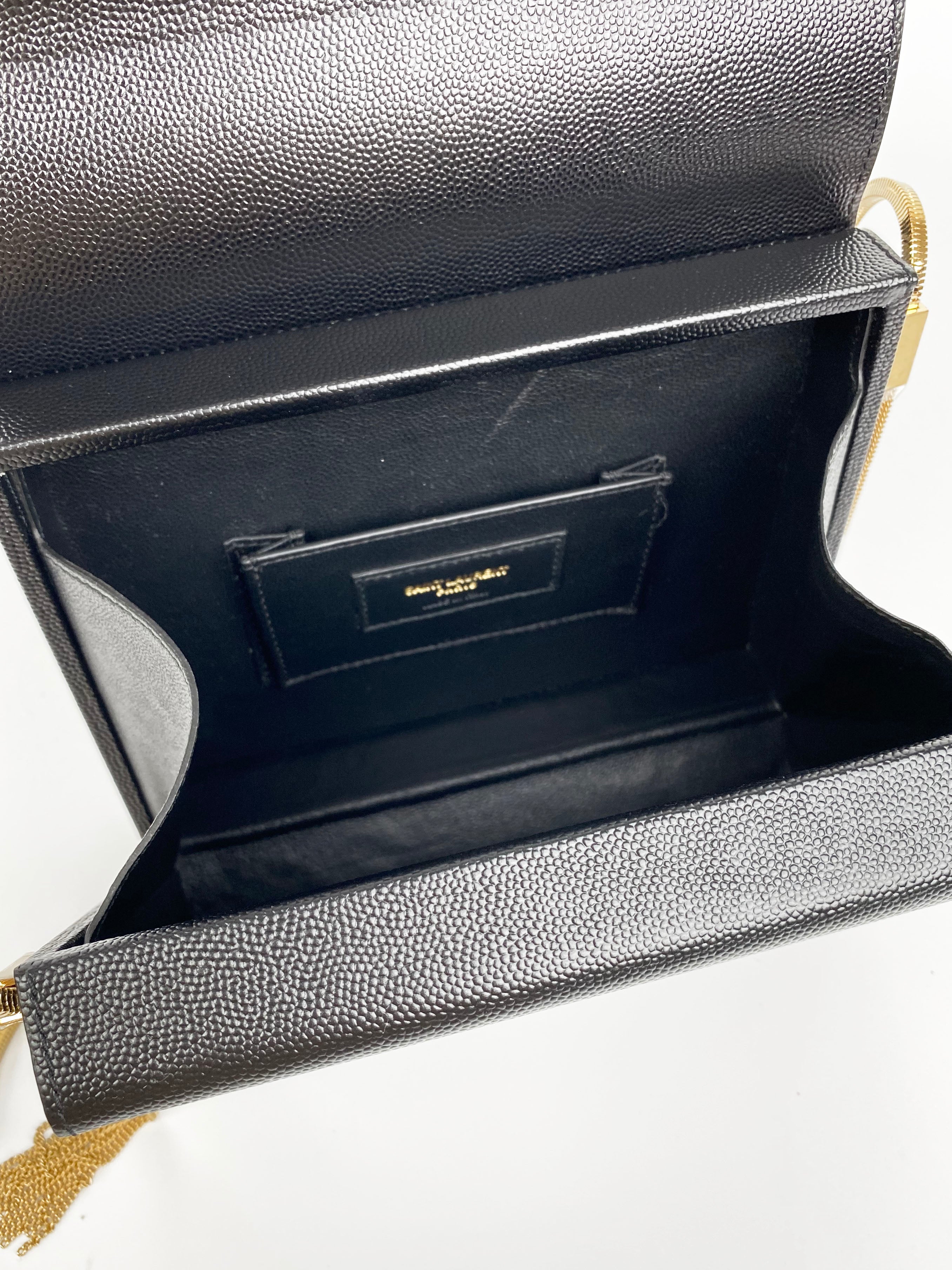 Saint Laurent Small Black Kate Box Bag with Side Tassels