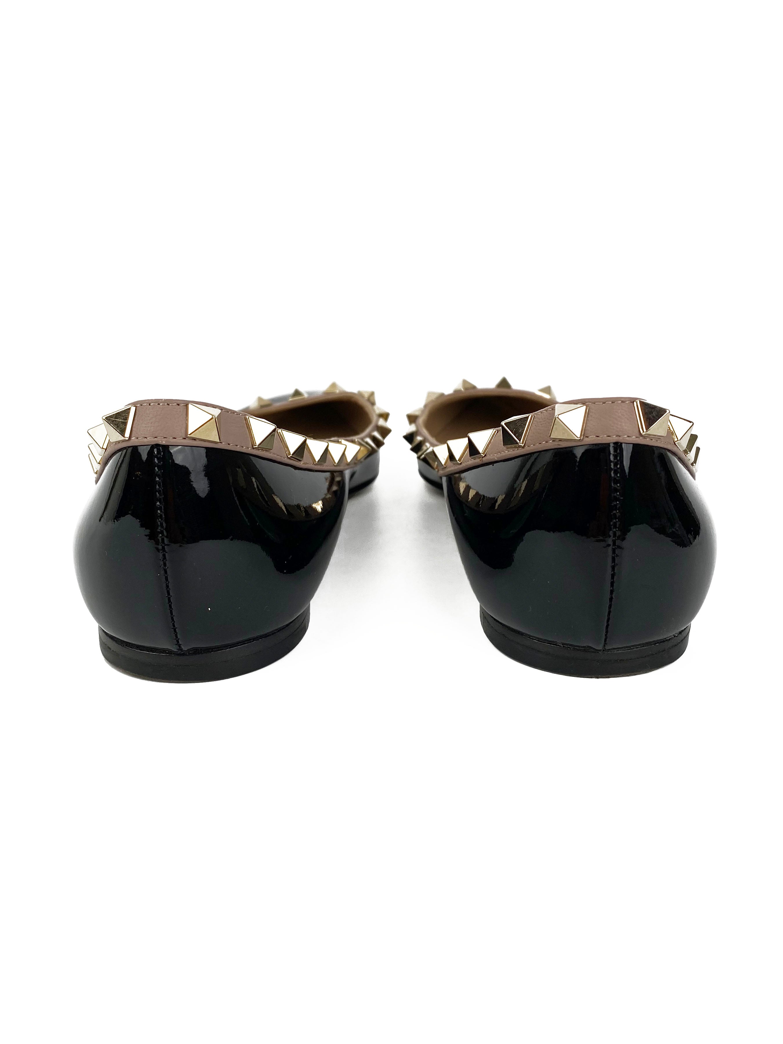 Valentino Black Rockstud Flats 37