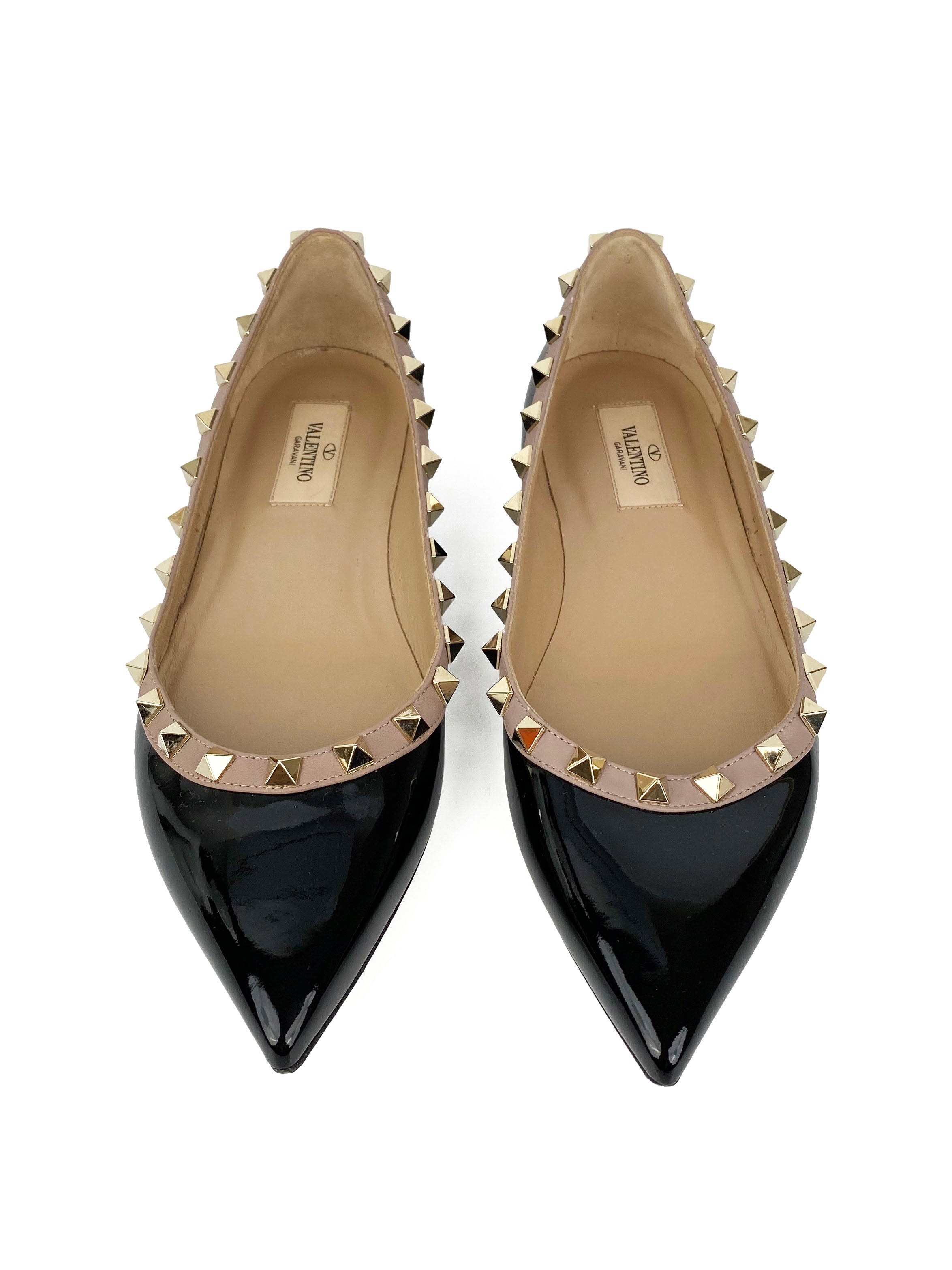 Valentino Black Rockstud Flats 37