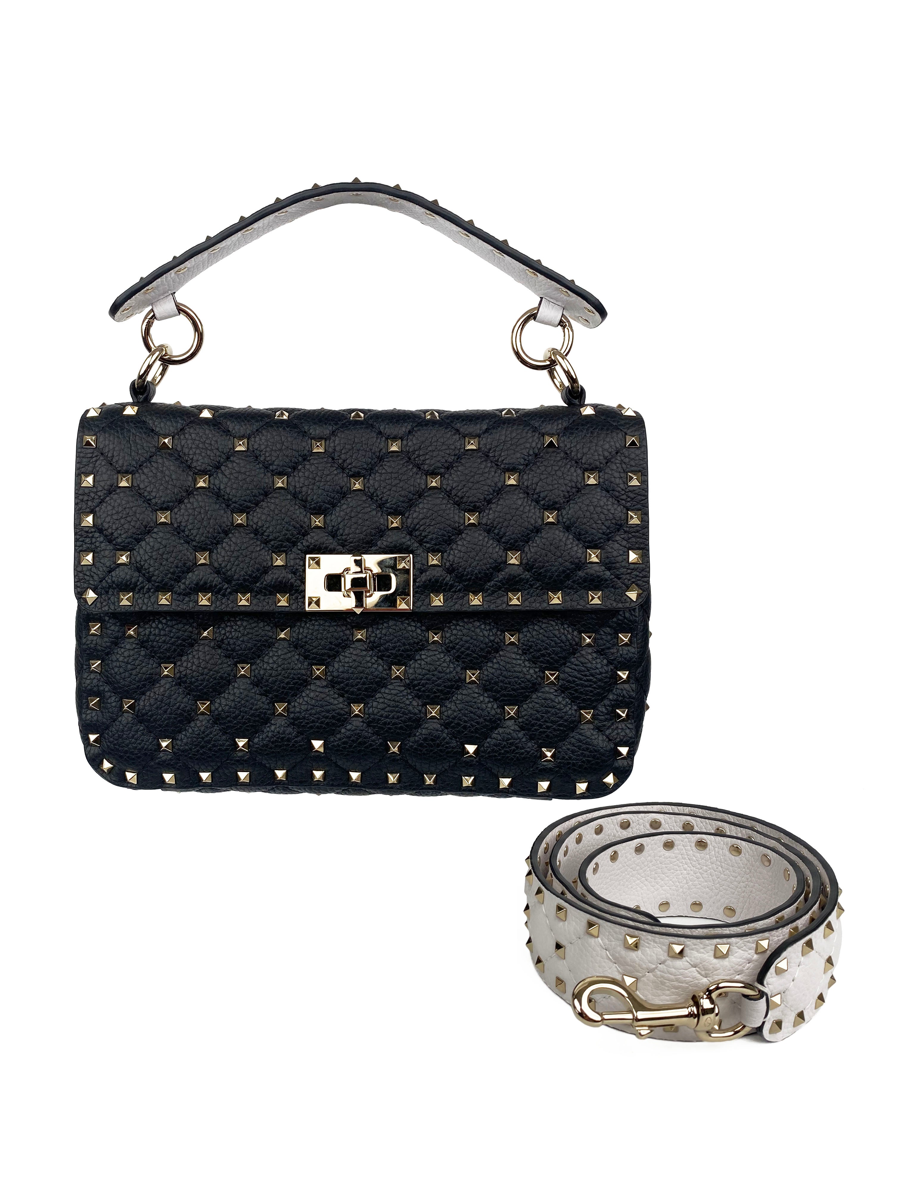 Valentino Black & White Rockstud Bag