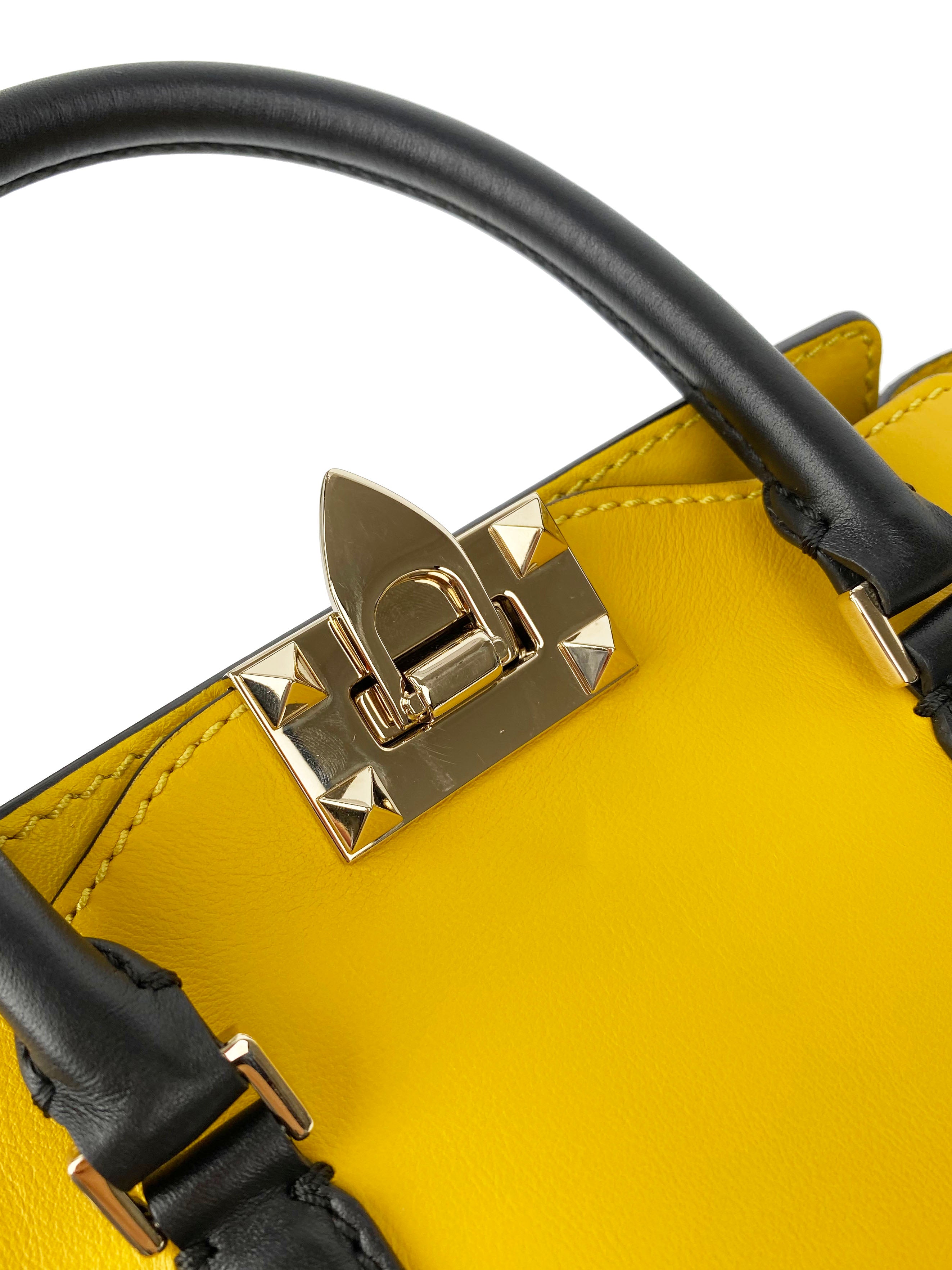 Valentino Black 
Yellow Rockstud Bag