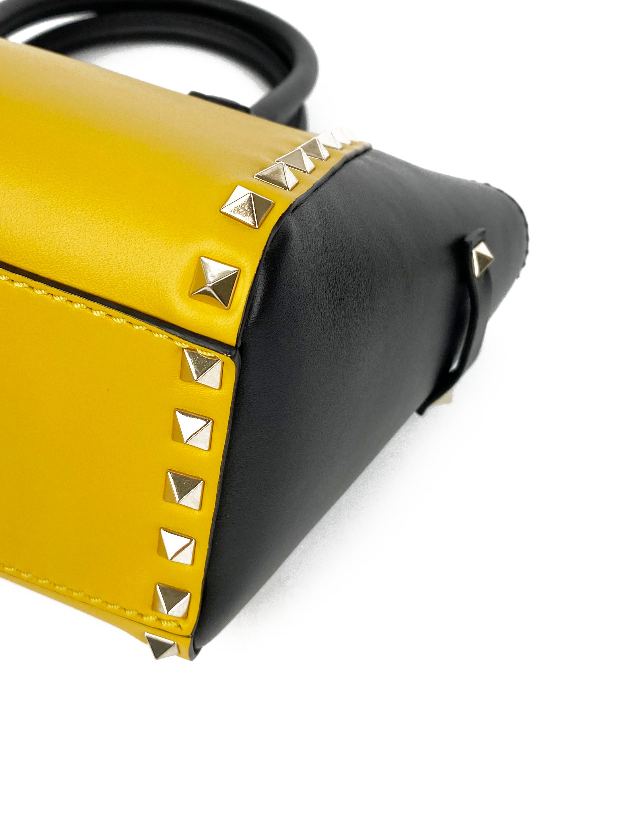 Valentino Black 
Yellow Rockstud Bag