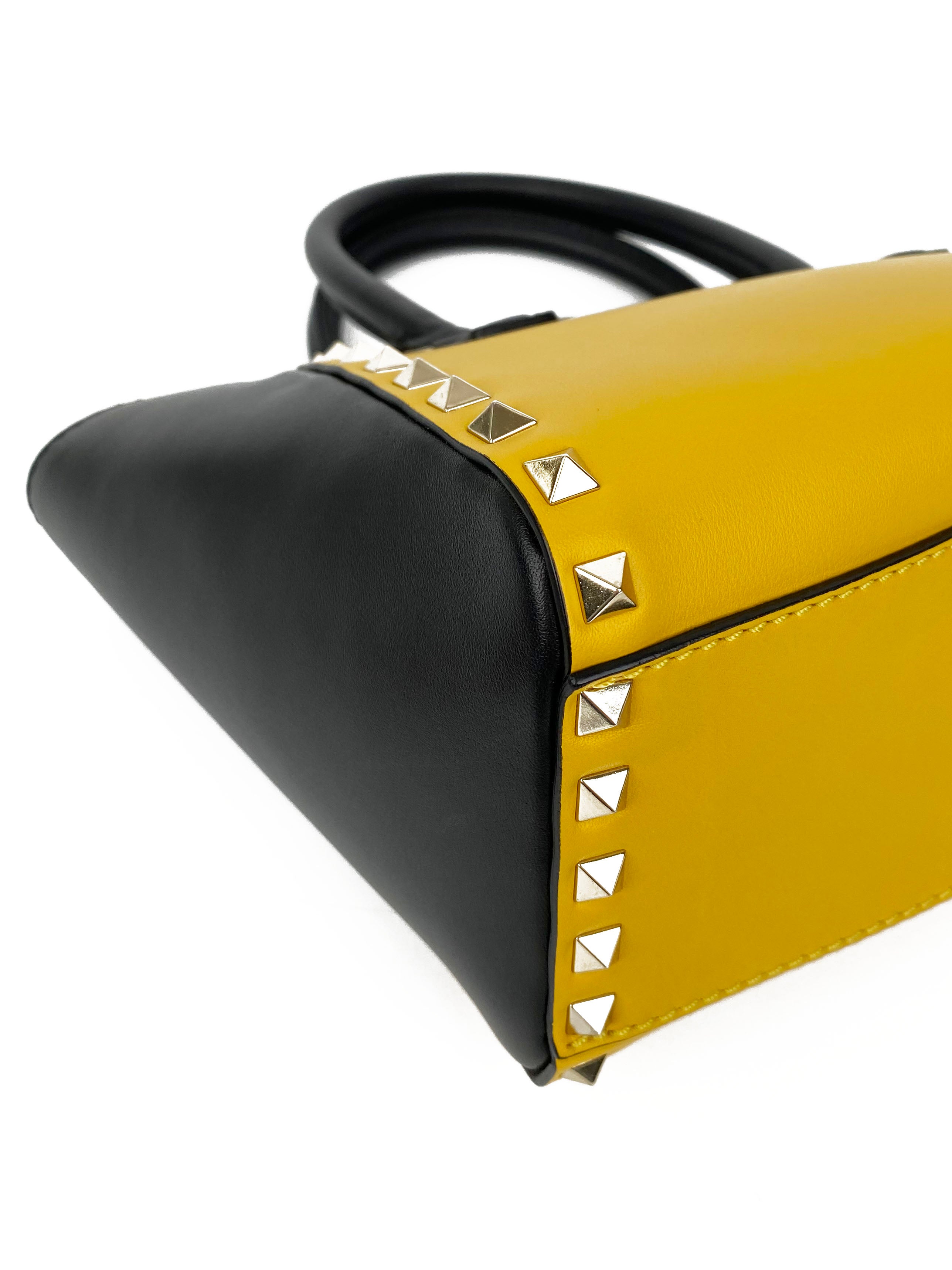 Valentino Black 
Yellow Rockstud Bag