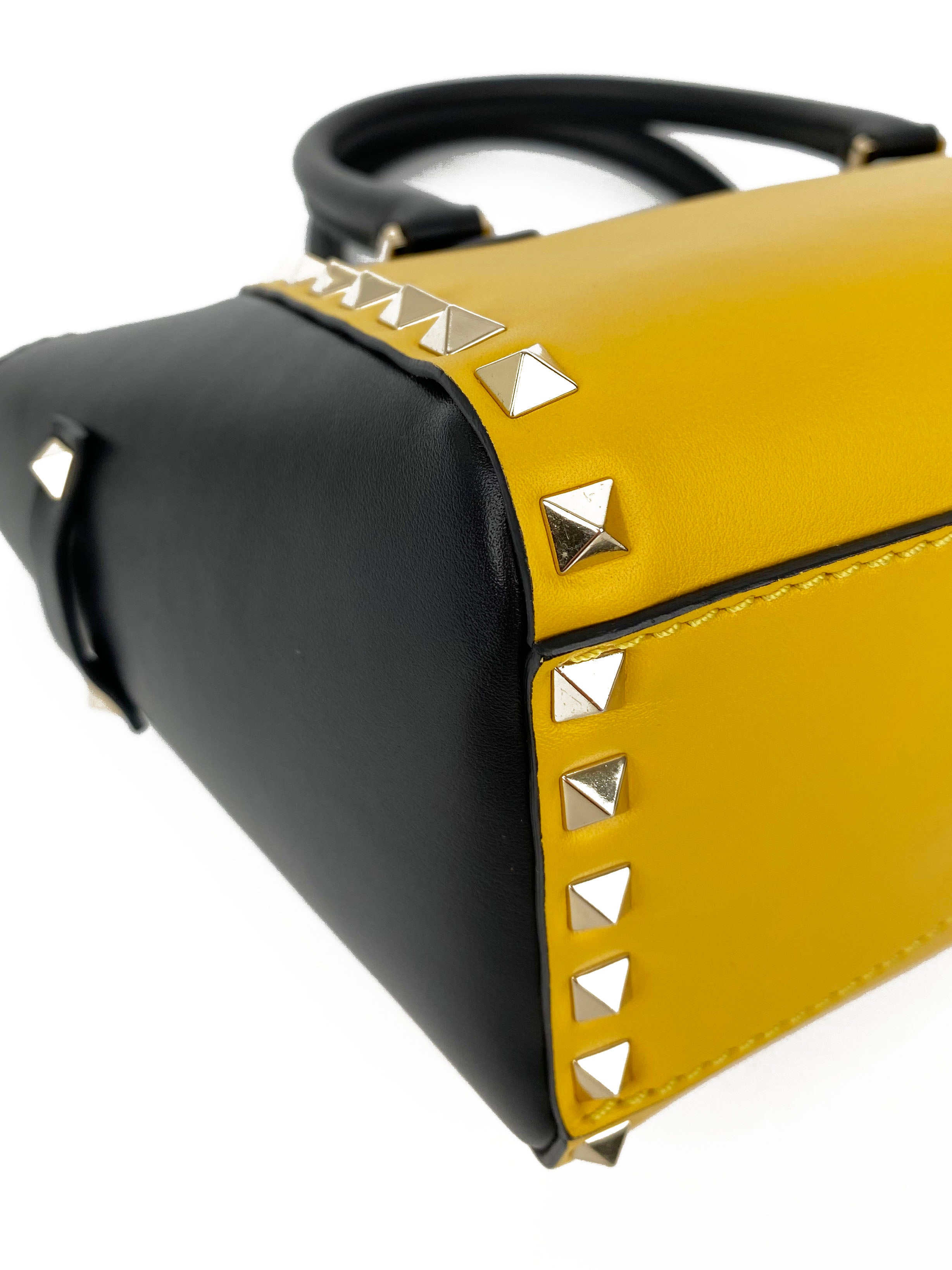 Valentino Black 
Yellow Rockstud Bag