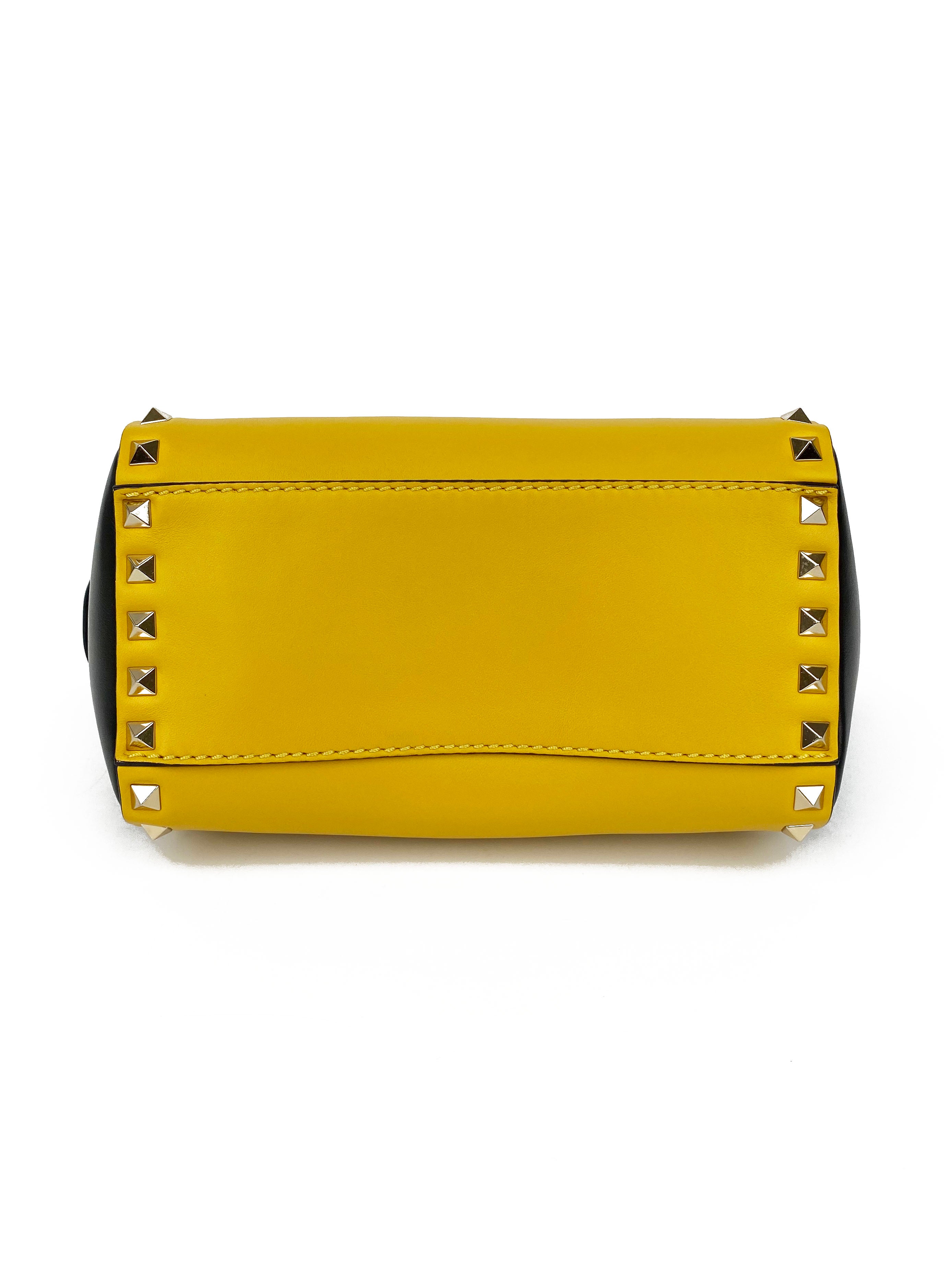 Valentino Black 
Yellow Rockstud Bag