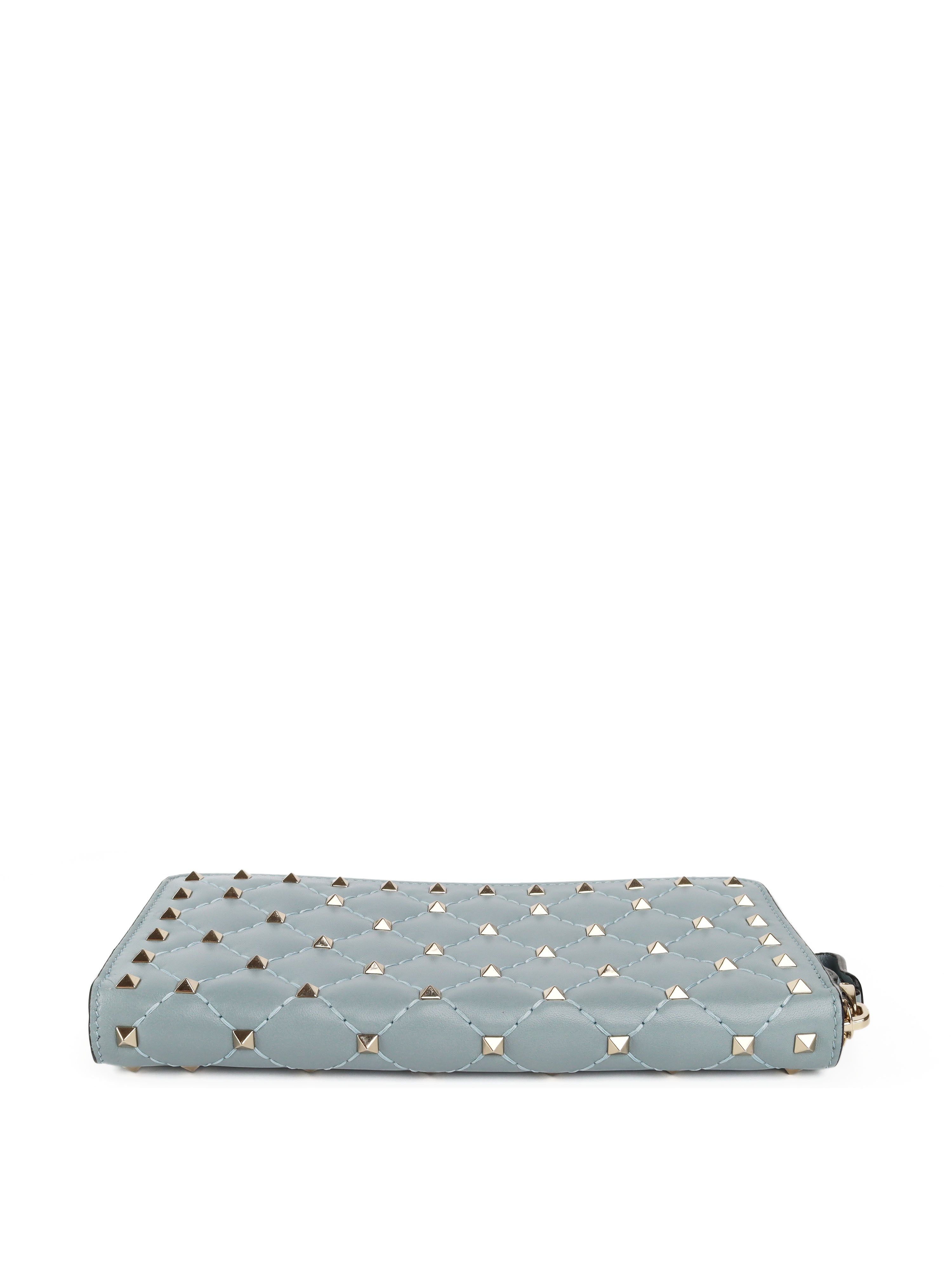 Valentino Blue Rockstud Spike Leather Wallet