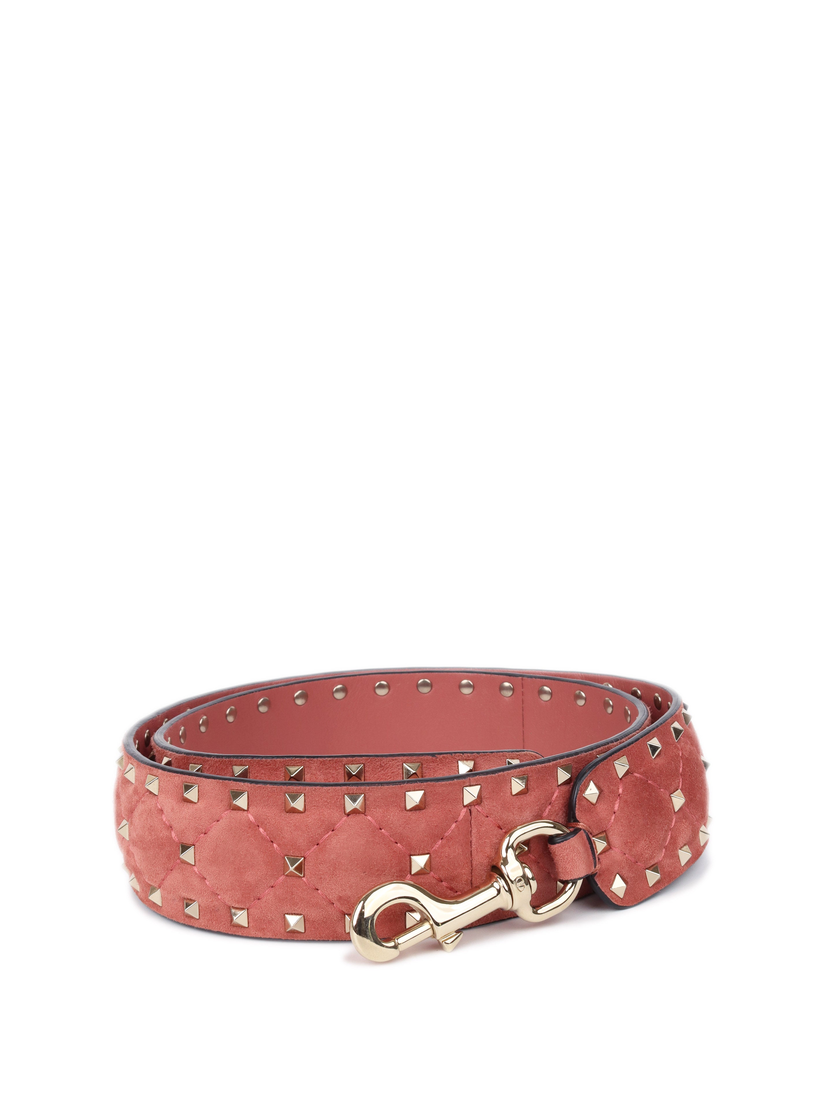 Valentino Pink Suede Rockstud Shoulder Strap