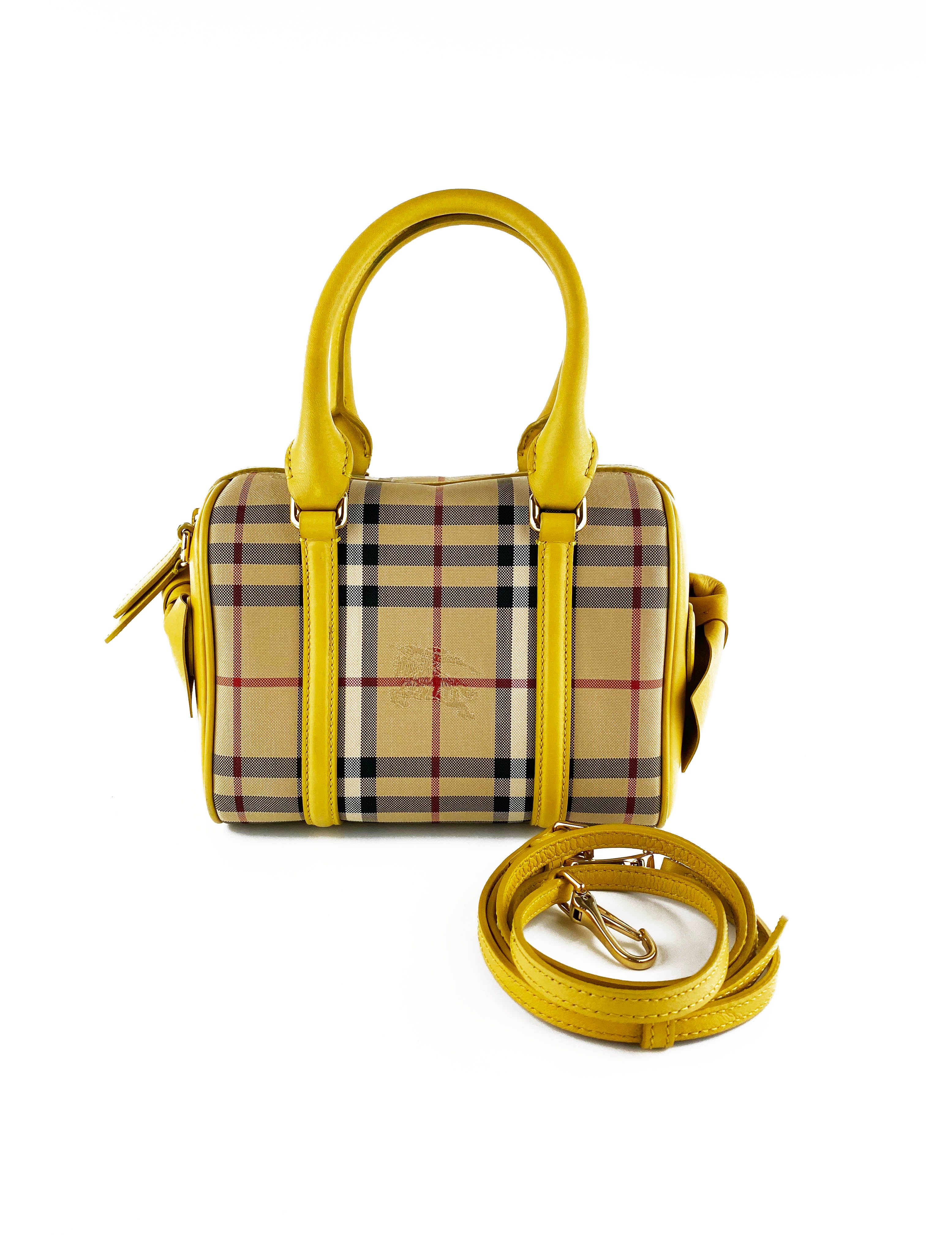 Burberry Horseferry Yellow and Check Mini Bee Bow Bag