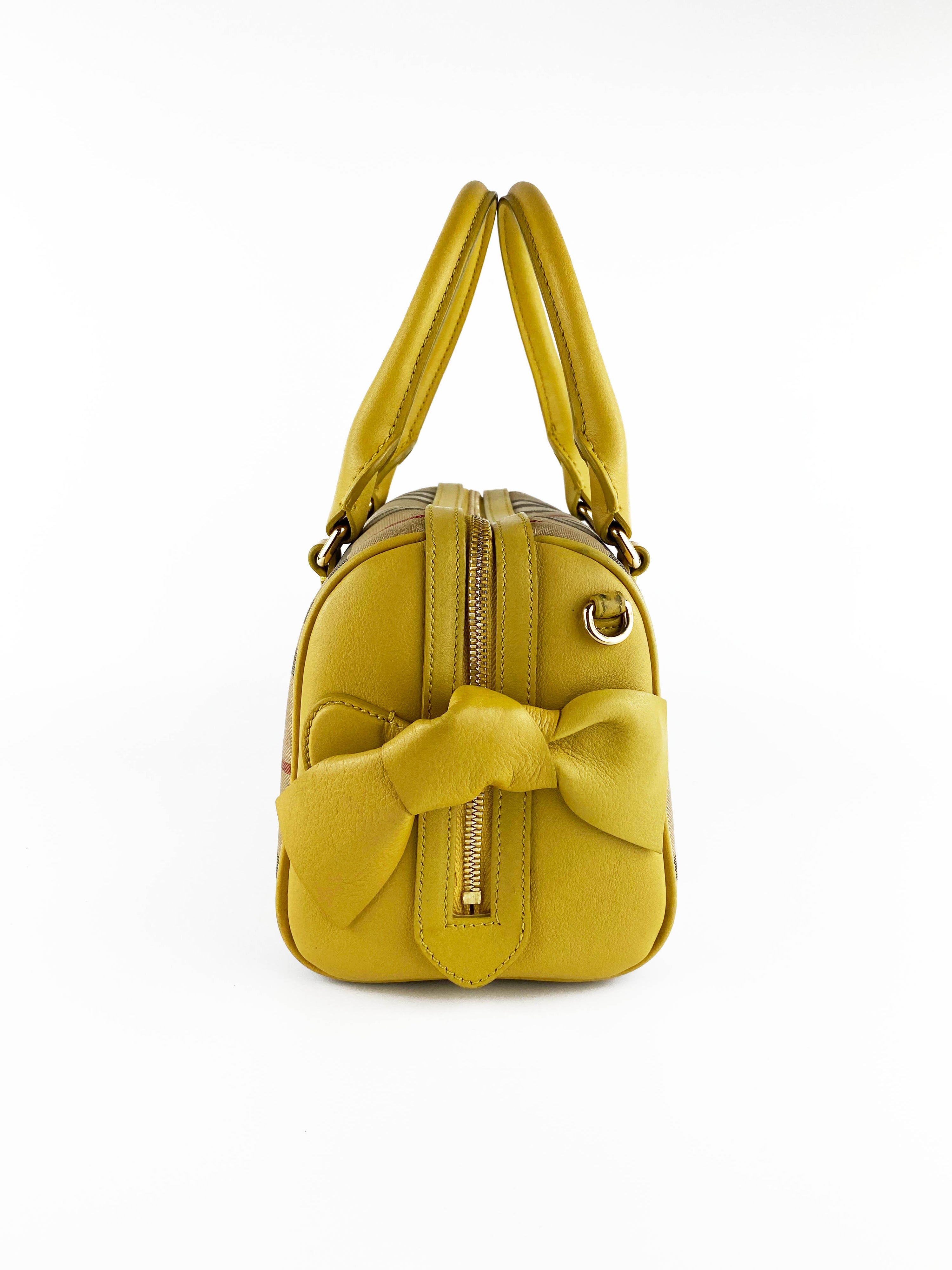 Burberry Horseferry Yellow and Check Mini Bee Bow Bag