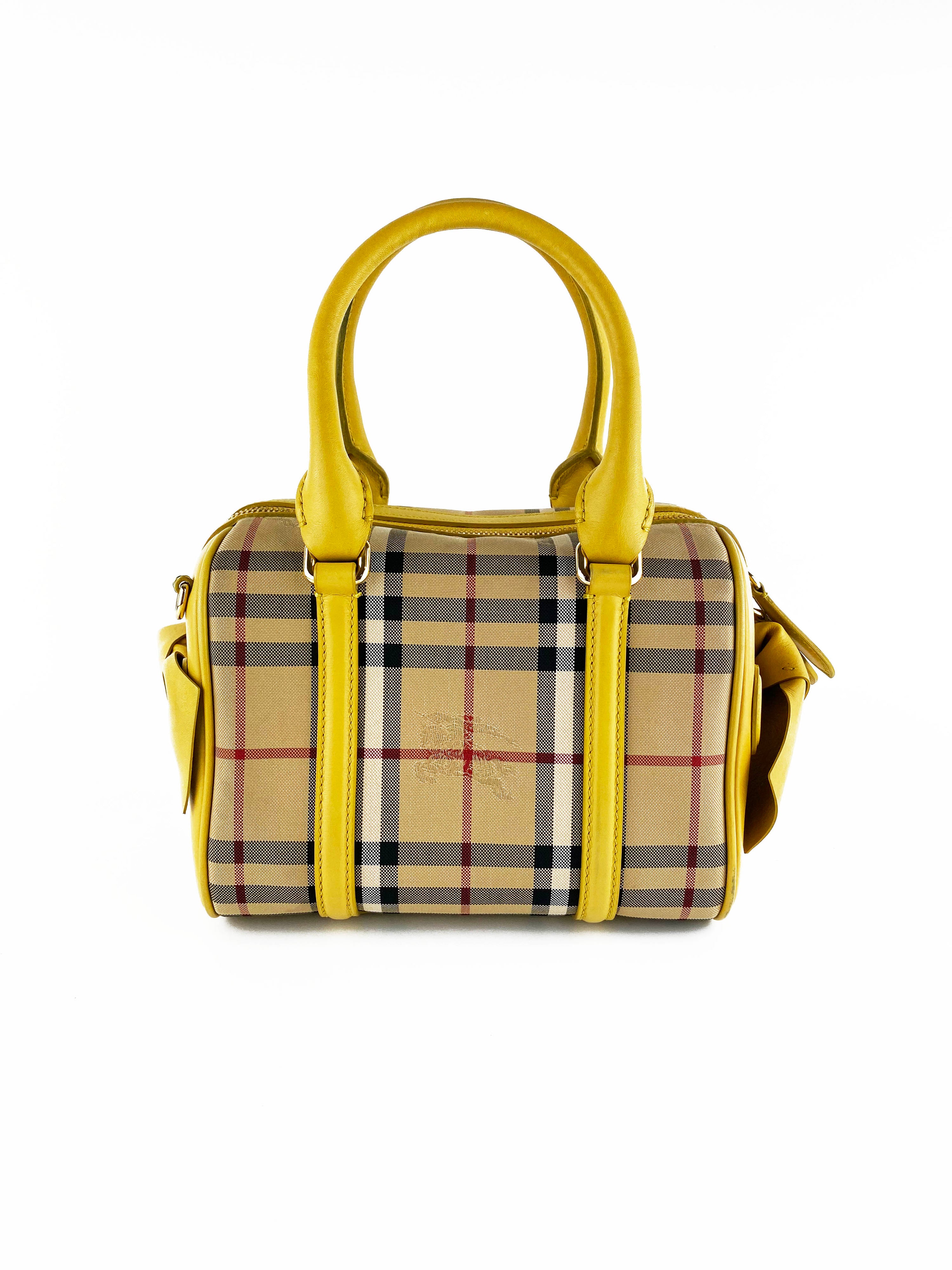 Burberry Horseferry Yellow and Check Mini Bee Bow Bag