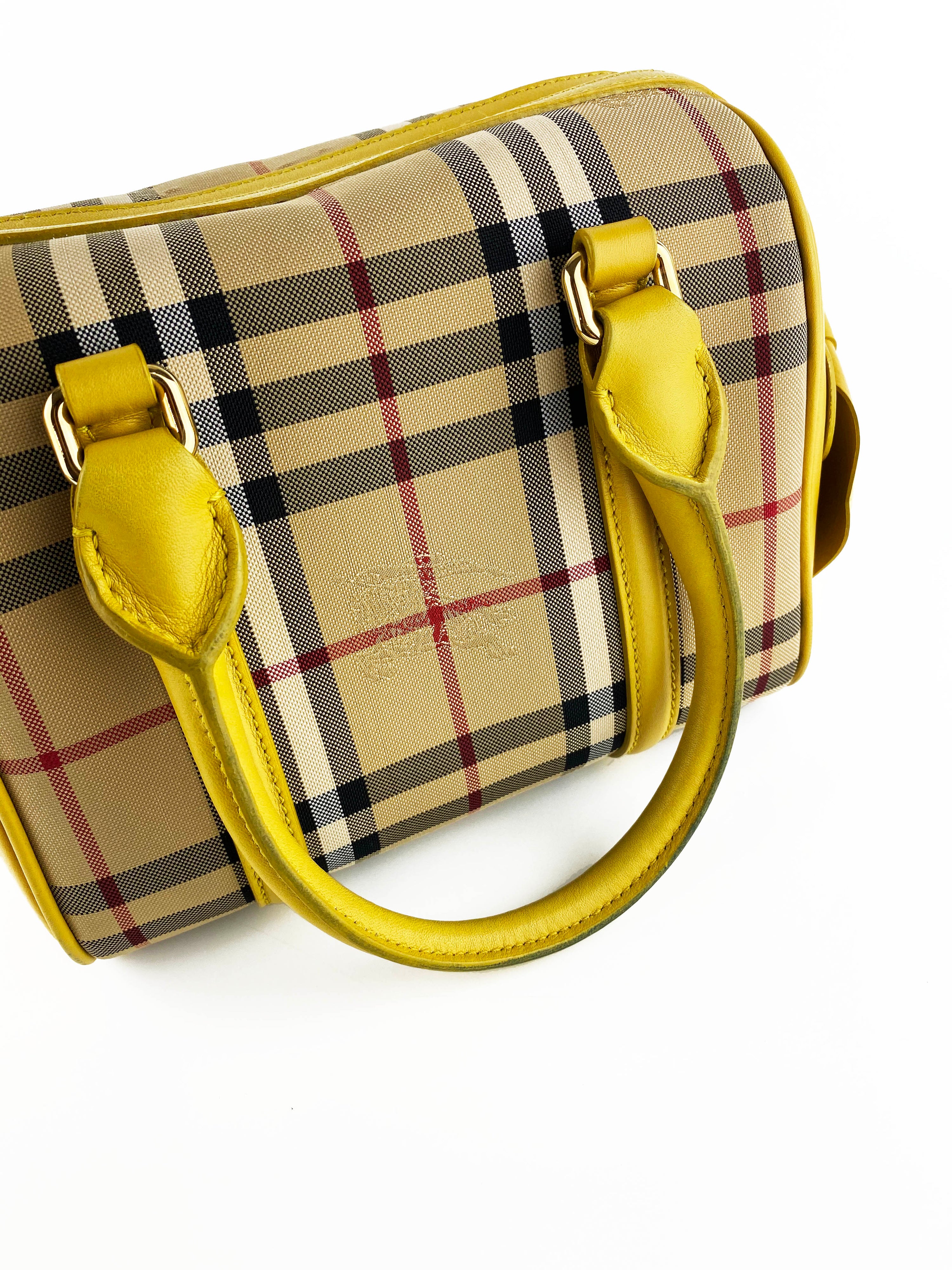 Burberry Horseferry Yellow and Check Mini Bee Bow Bag