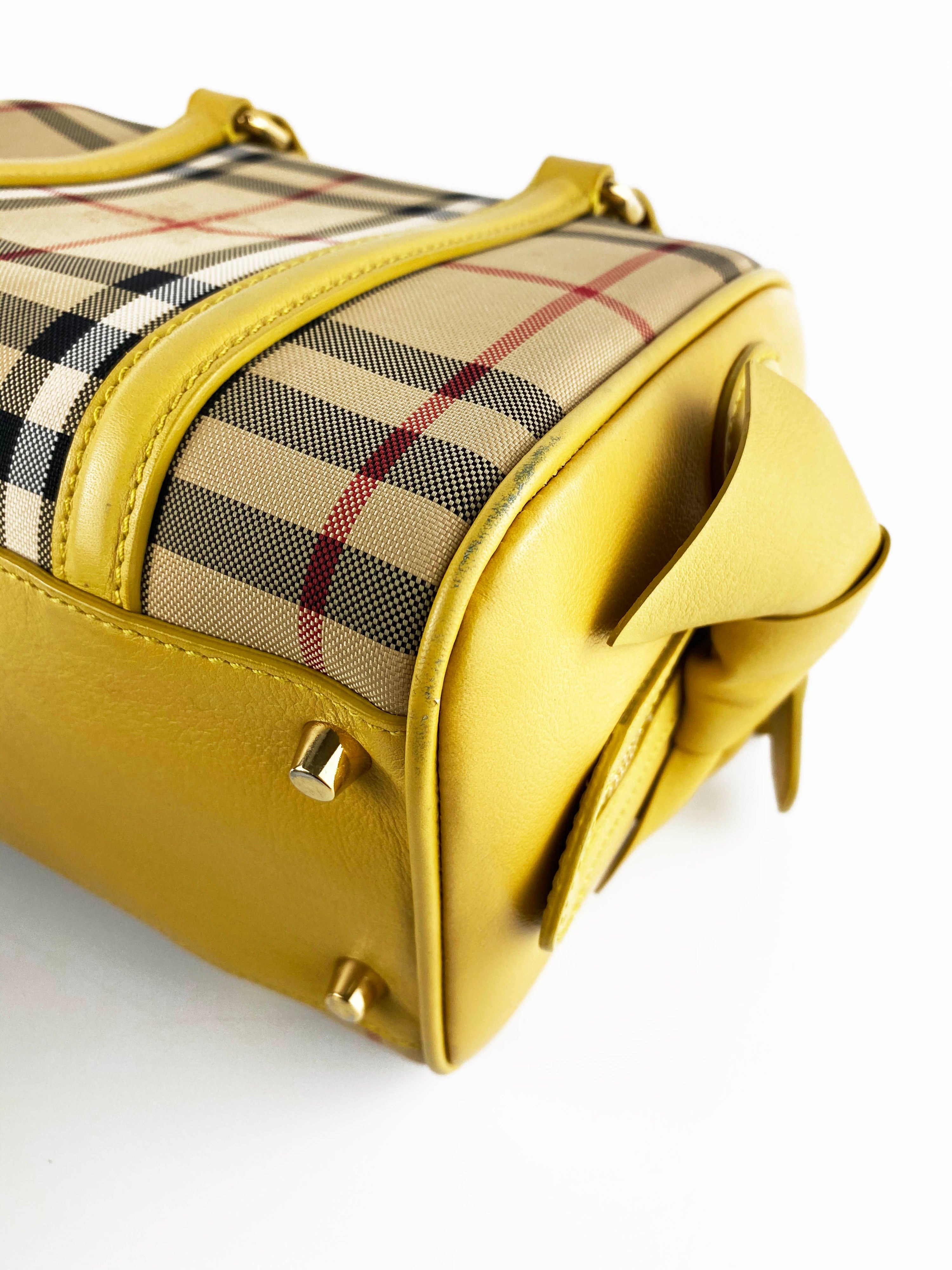 Burberry Horseferry Yellow and Check Mini Bee Bow Bag