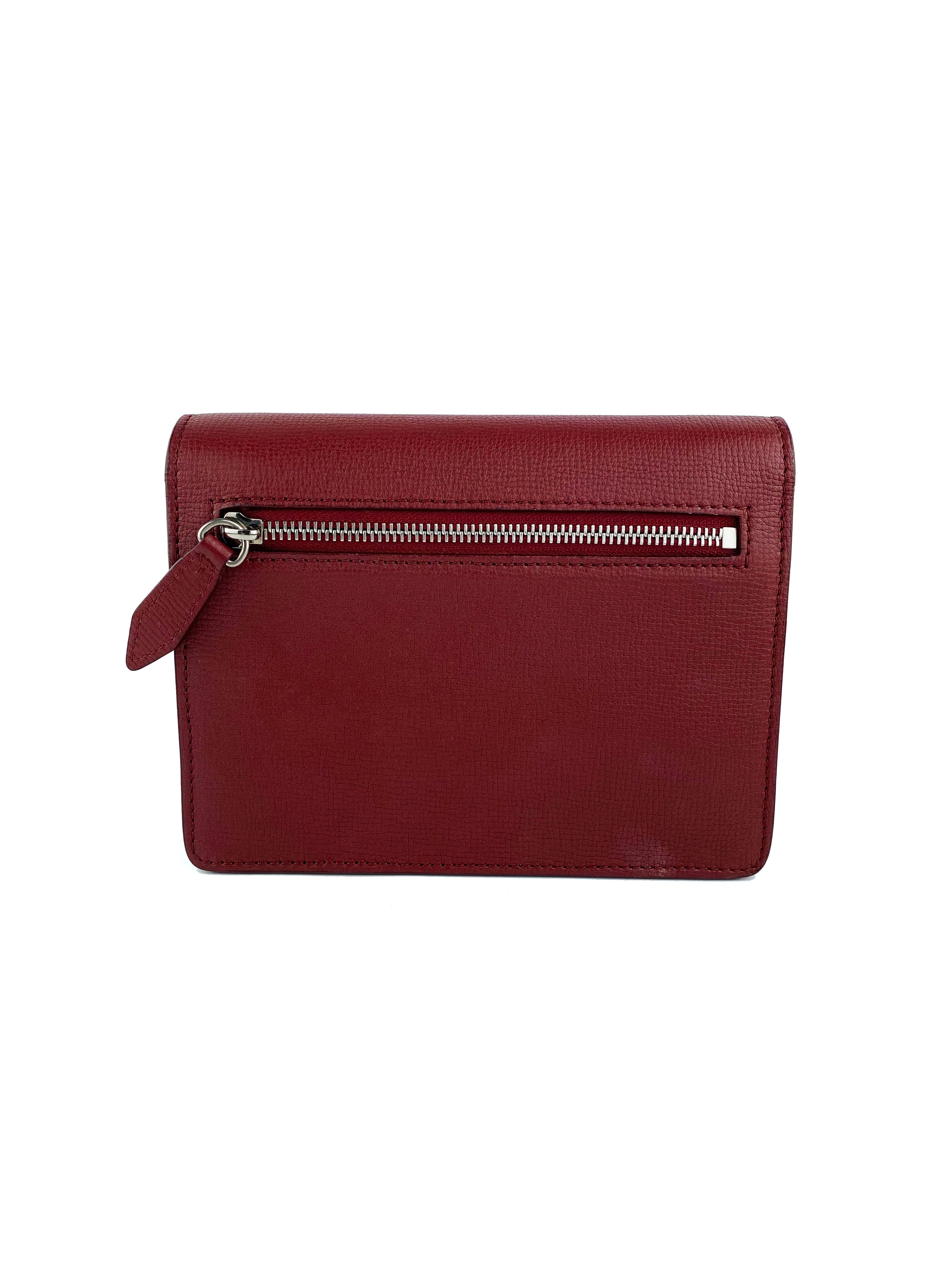 Burberry Red and Check Leather Bag