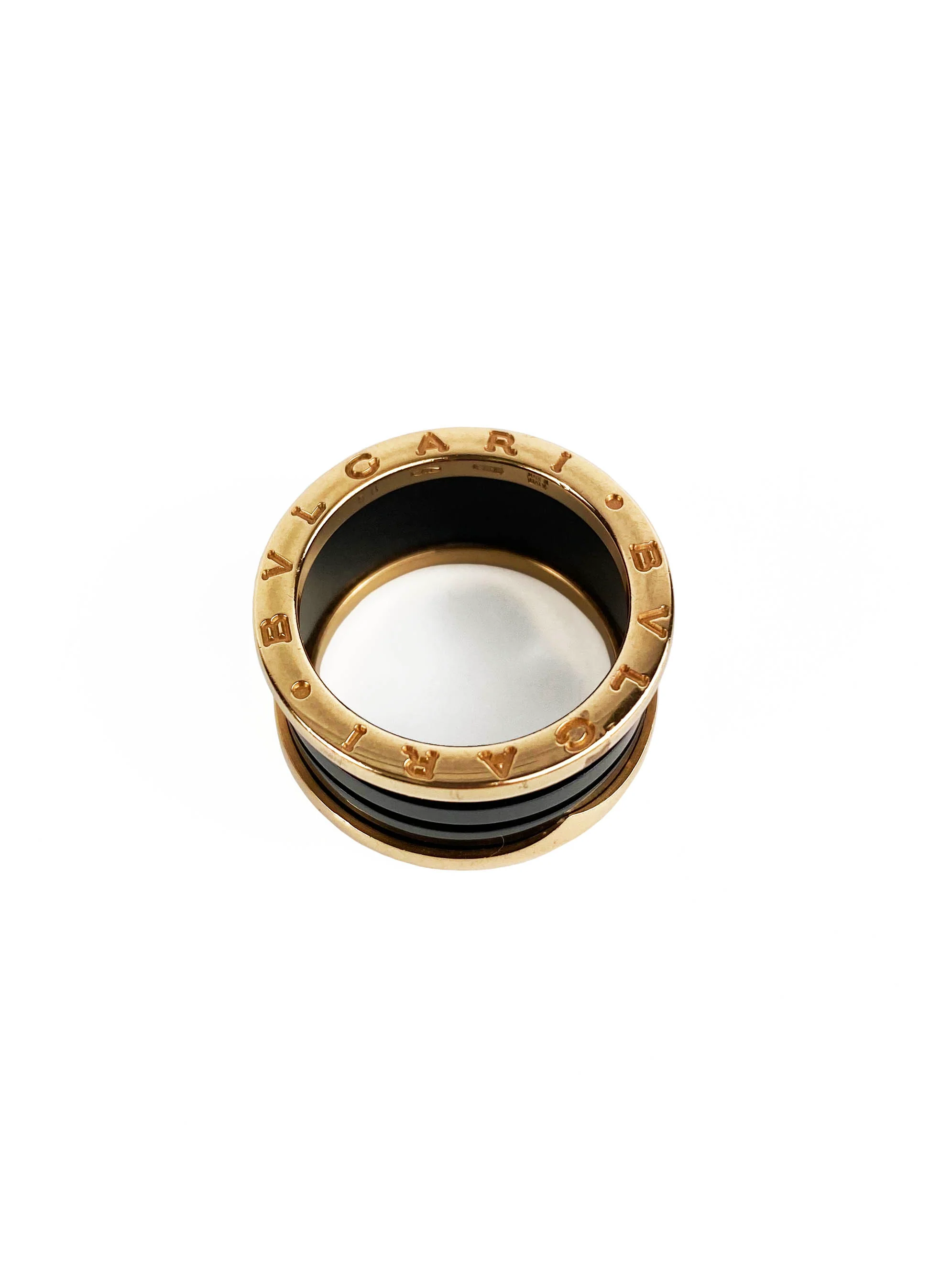 Bvlgari Black  Rose Gold B.Zero Ring 58