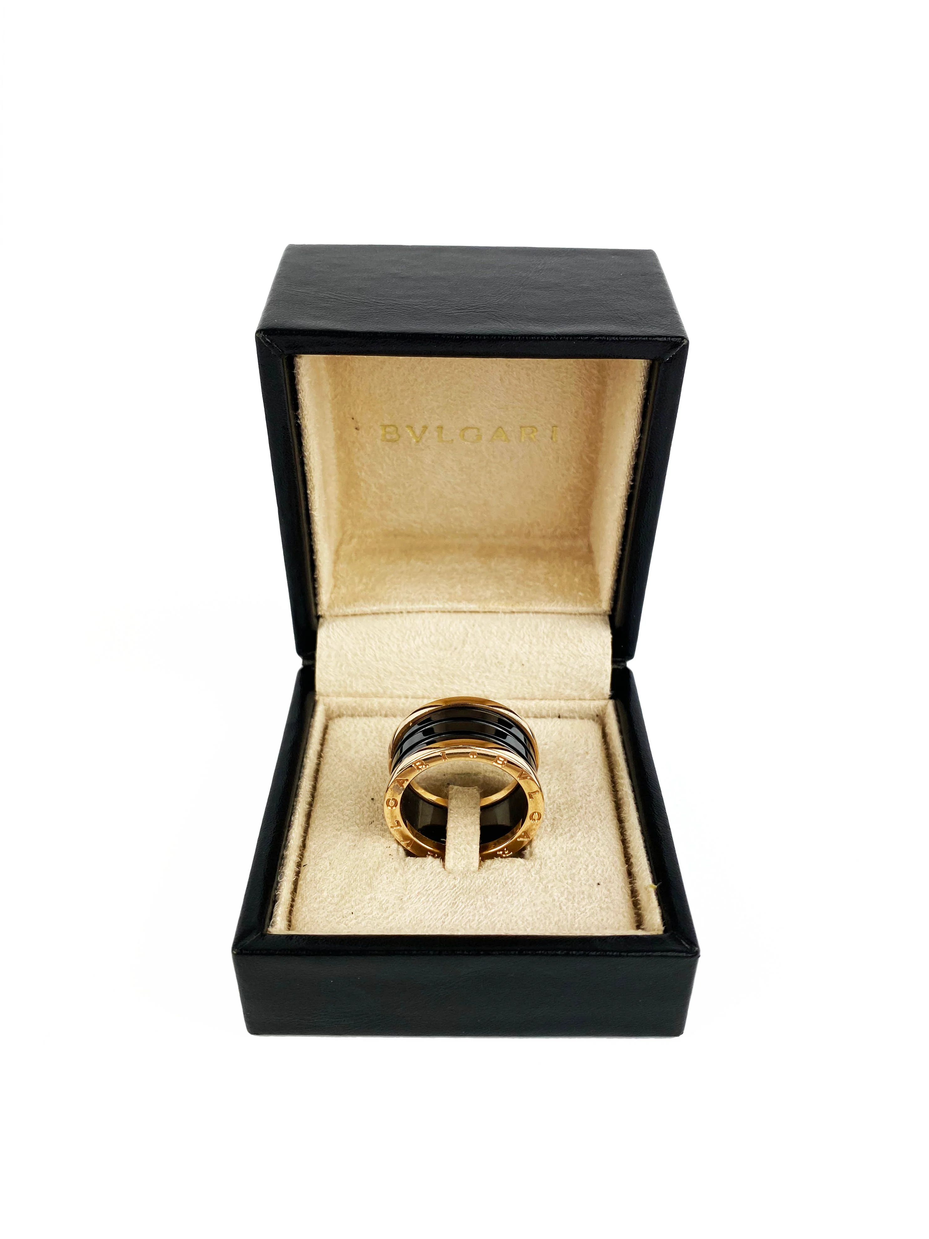 Bvlgari Black  Rose Gold B.Zero Ring 58