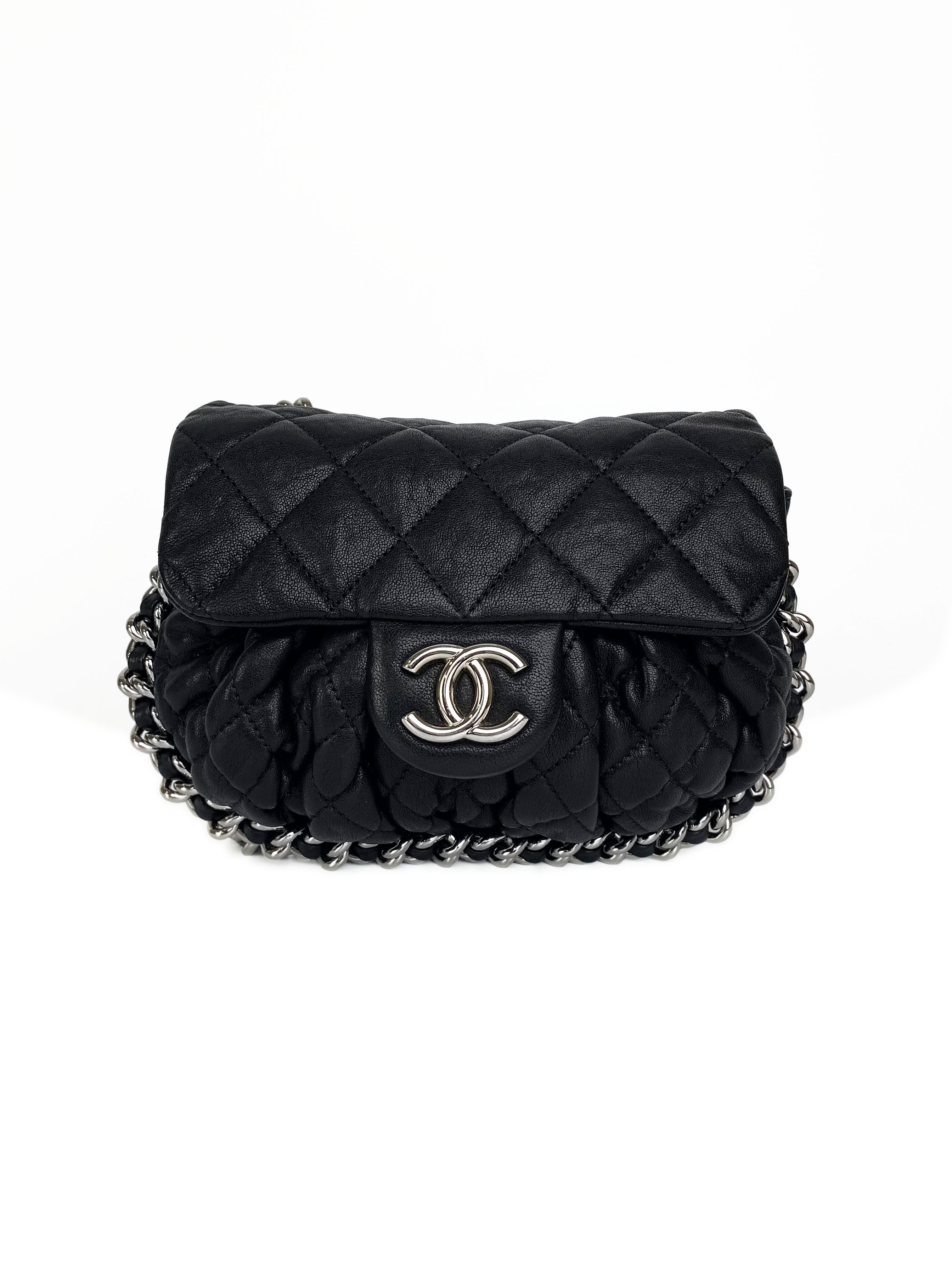 Chanel Vintage Black Chain Around Bag