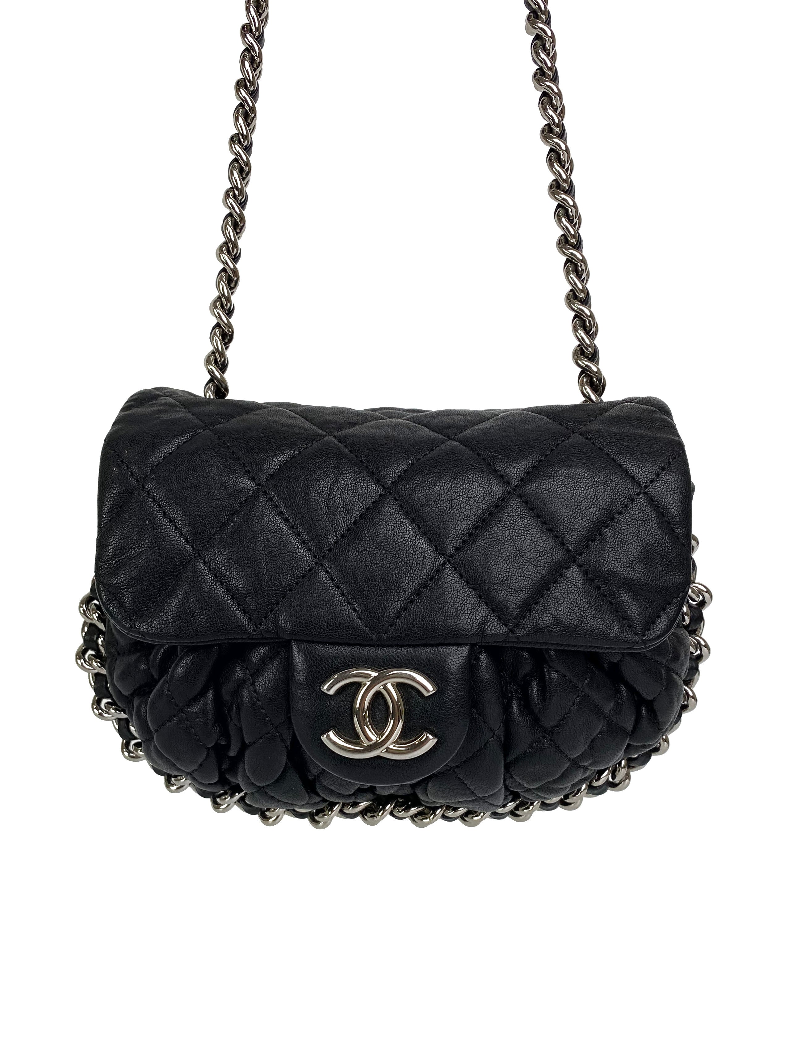 Chanel Vintage Black Chain Around Bag