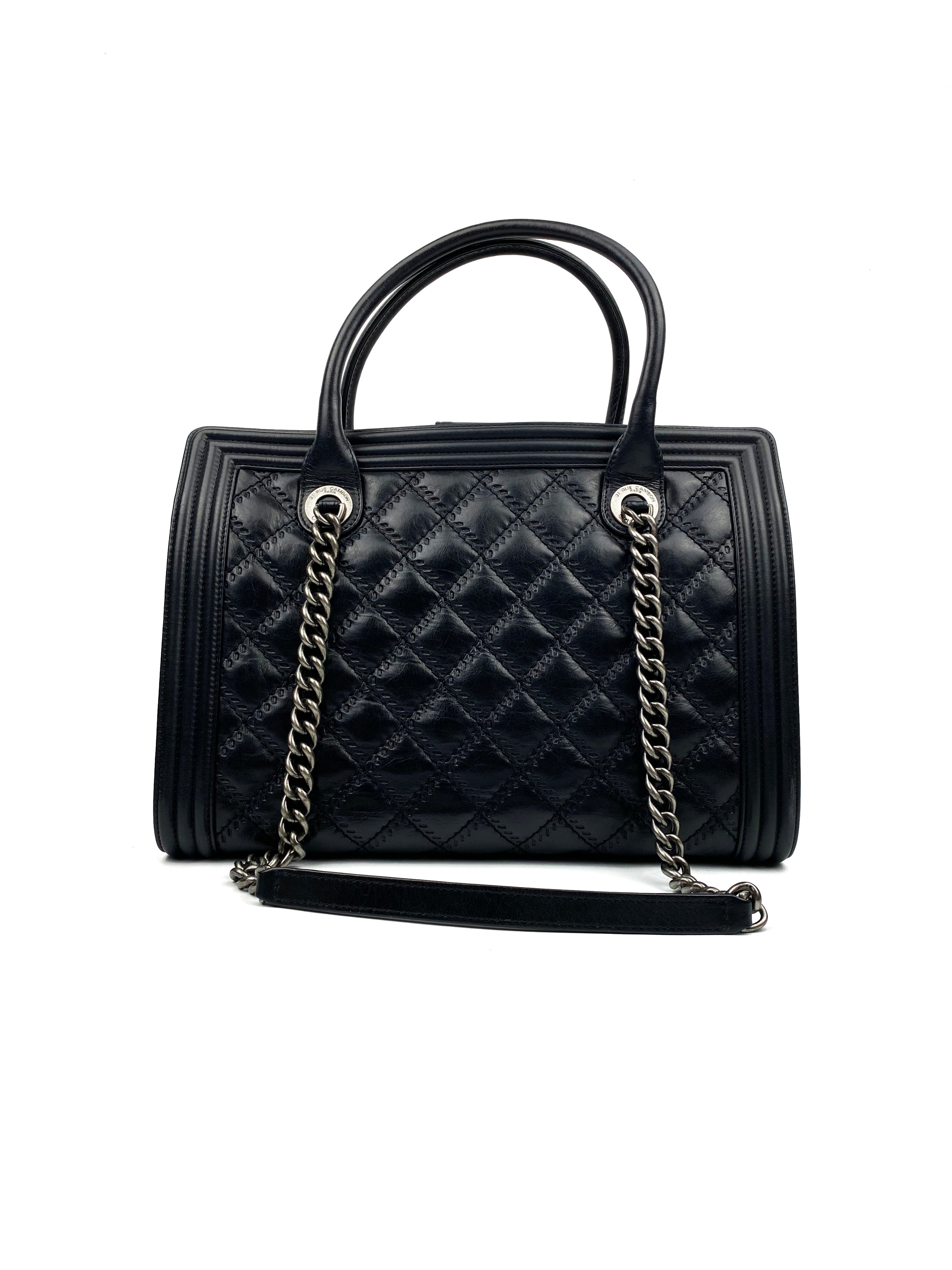 Chanel Calfskin Large Boy Tote Black