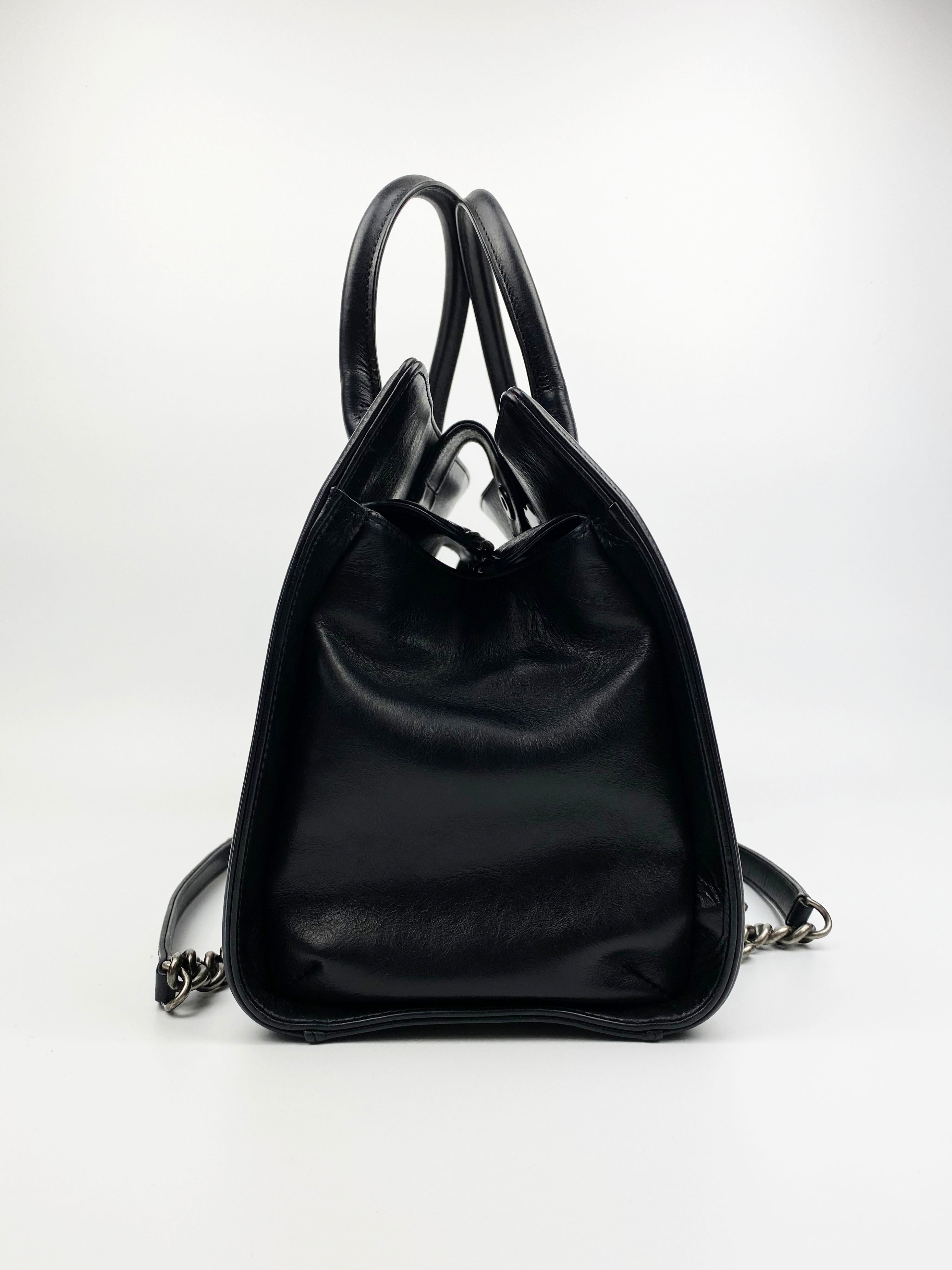 Chanel Calfskin Large Boy Tote Black