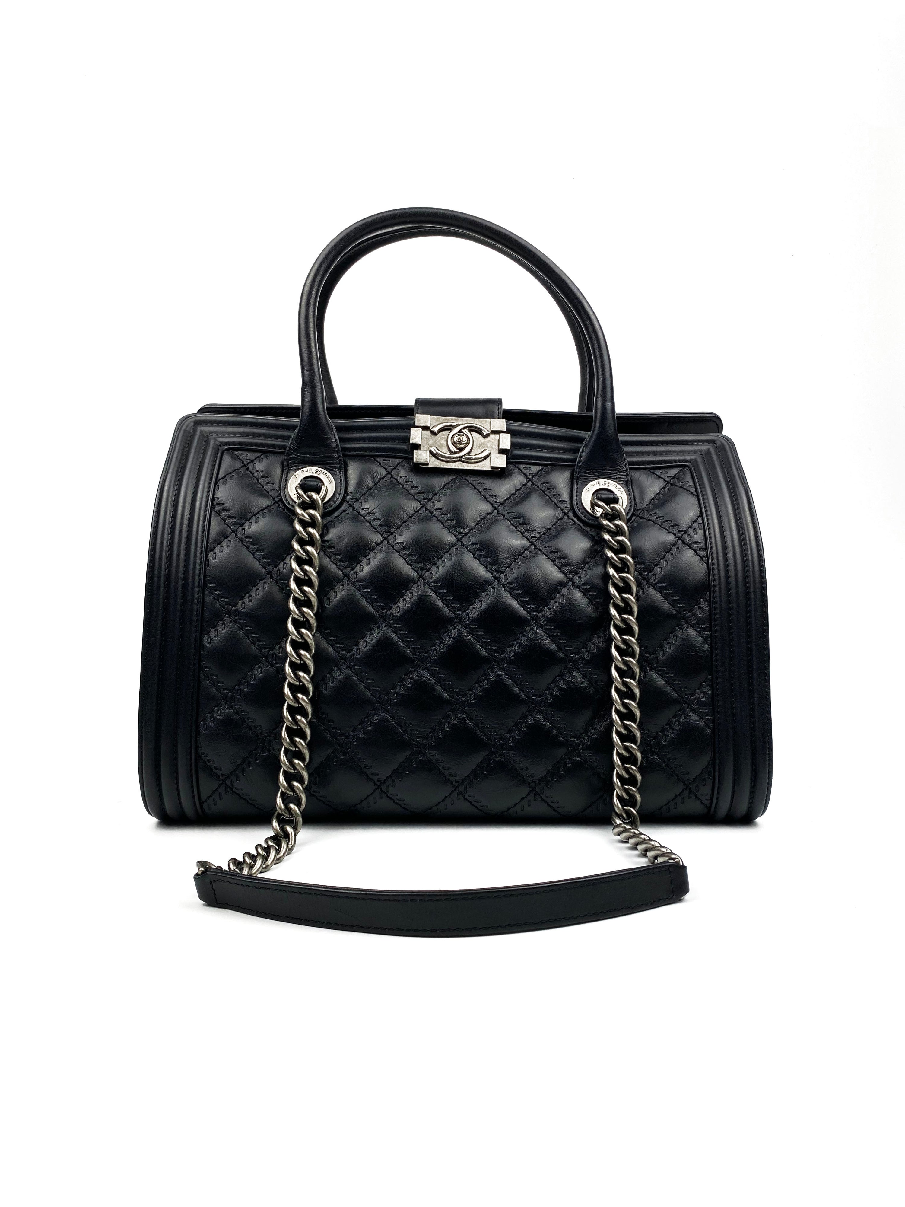 Chanel Calfskin Large Boy Tote Black