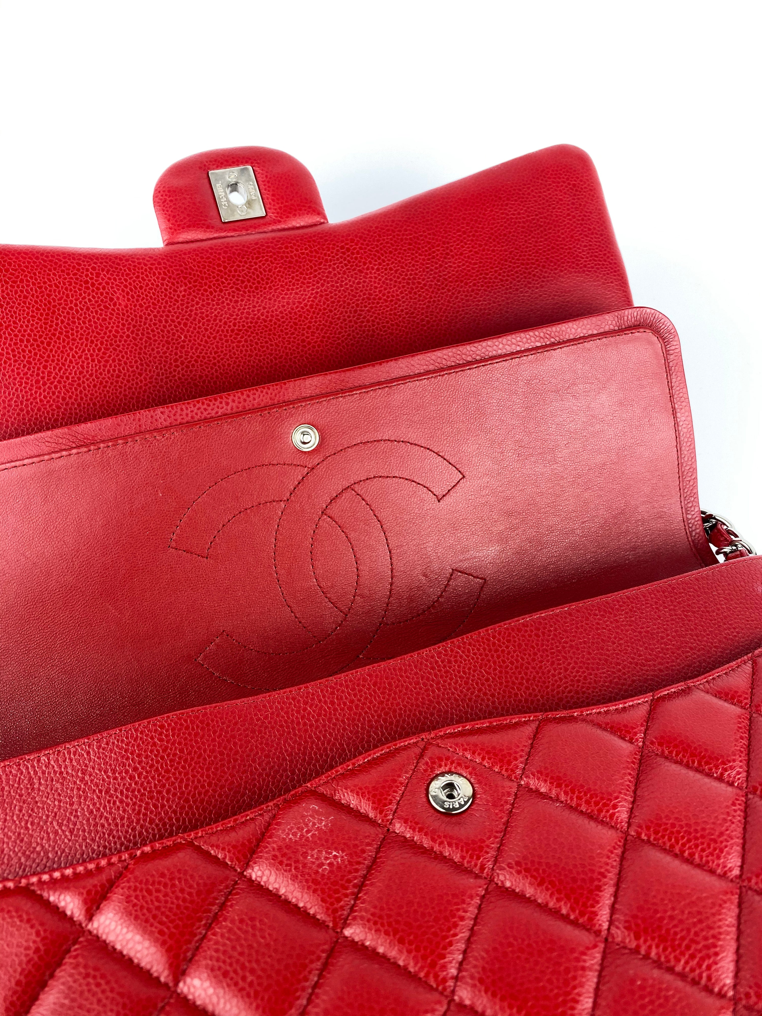 Chanel Red Maxi Classic Flap Bag