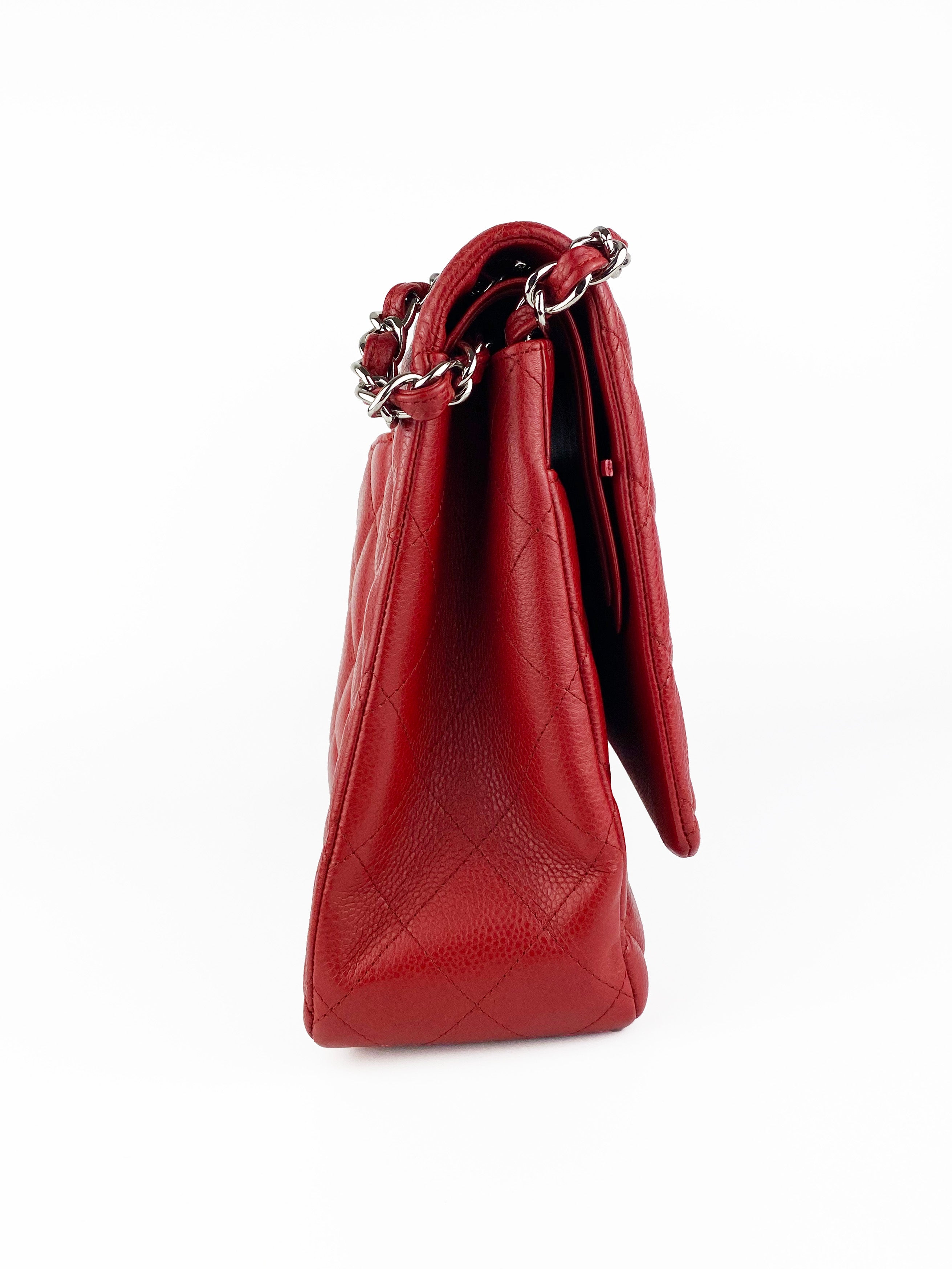 Chanel Red Maxi Classic Flap Bag