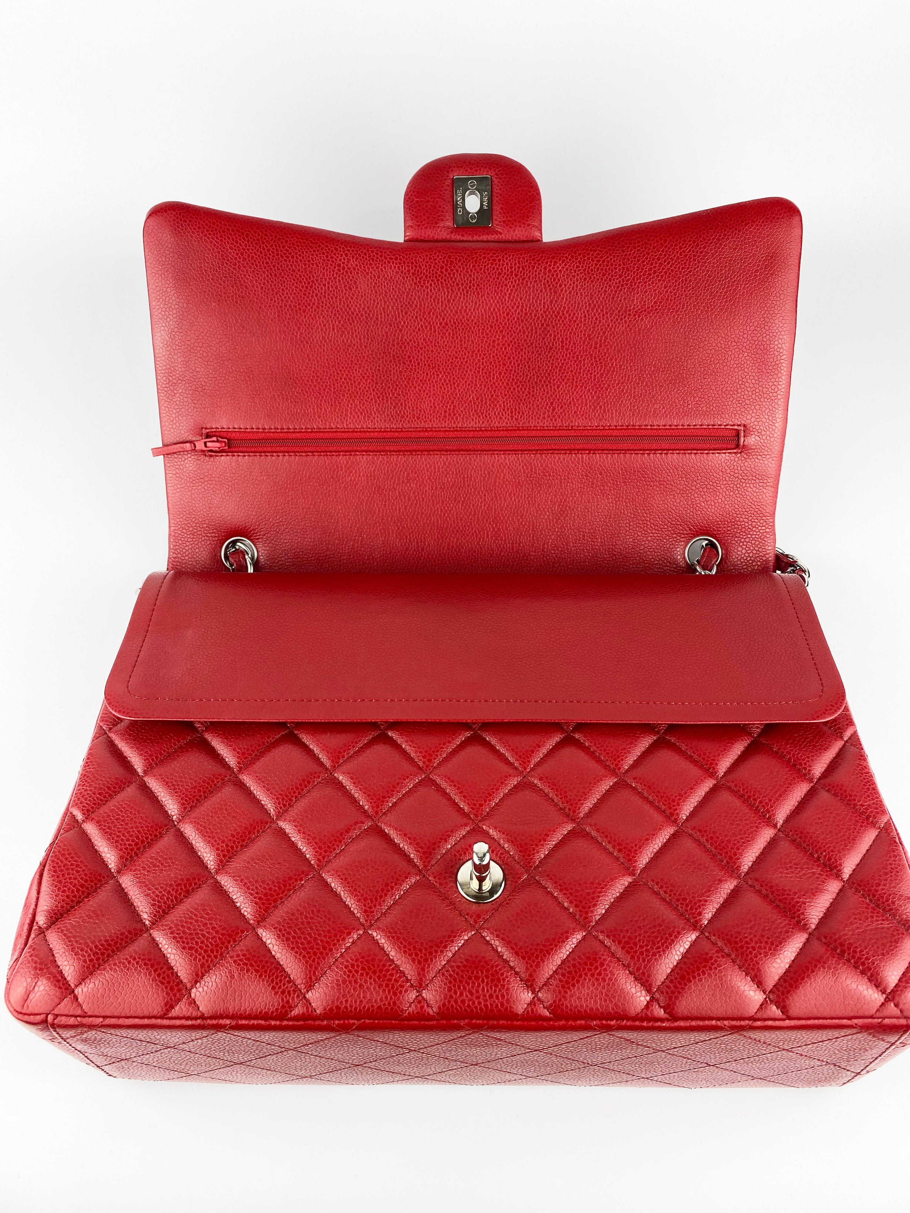 Chanel Red Maxi Classic Flap Bag