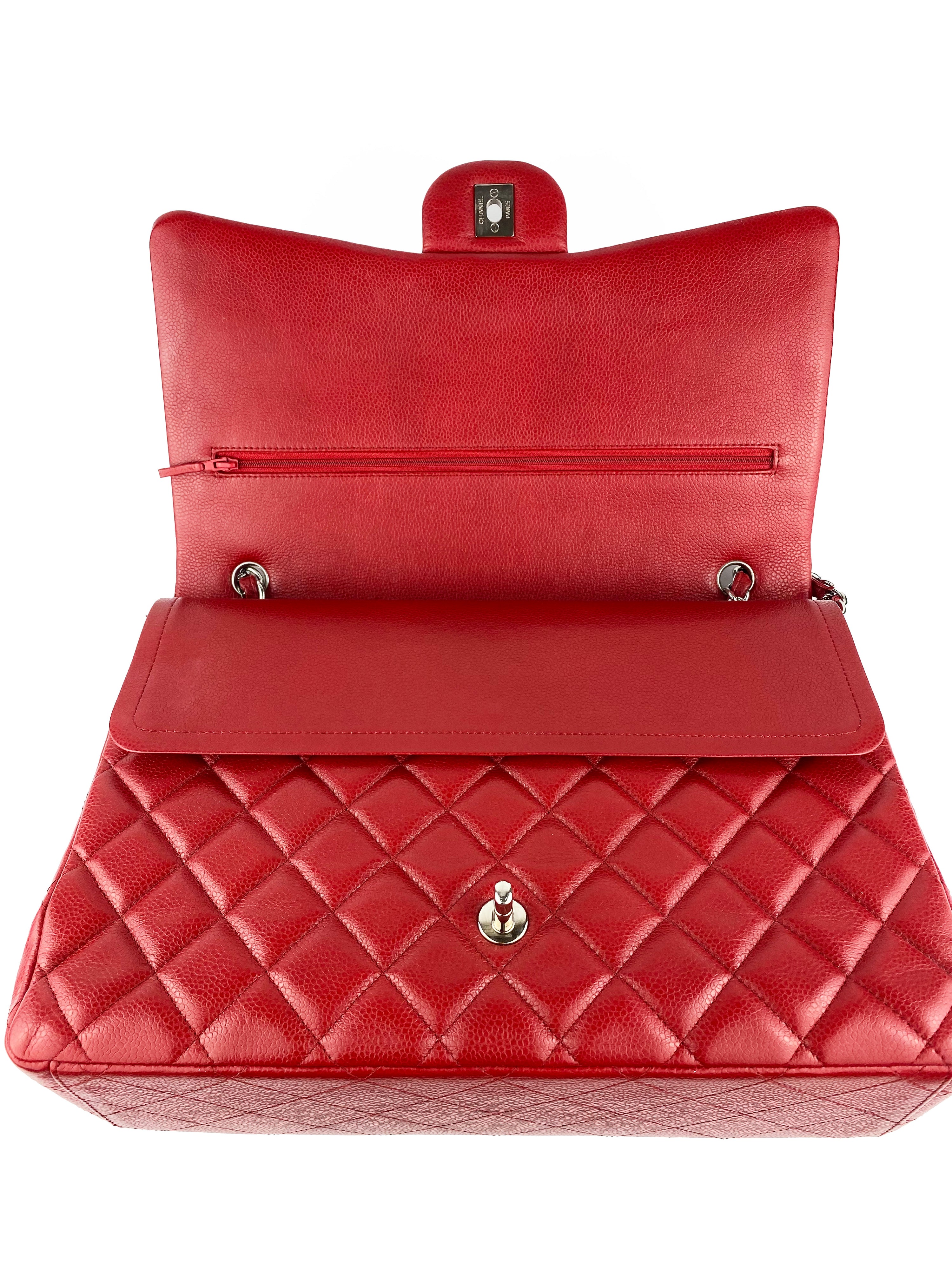 Chanel Red Maxi Classic Flap Bag