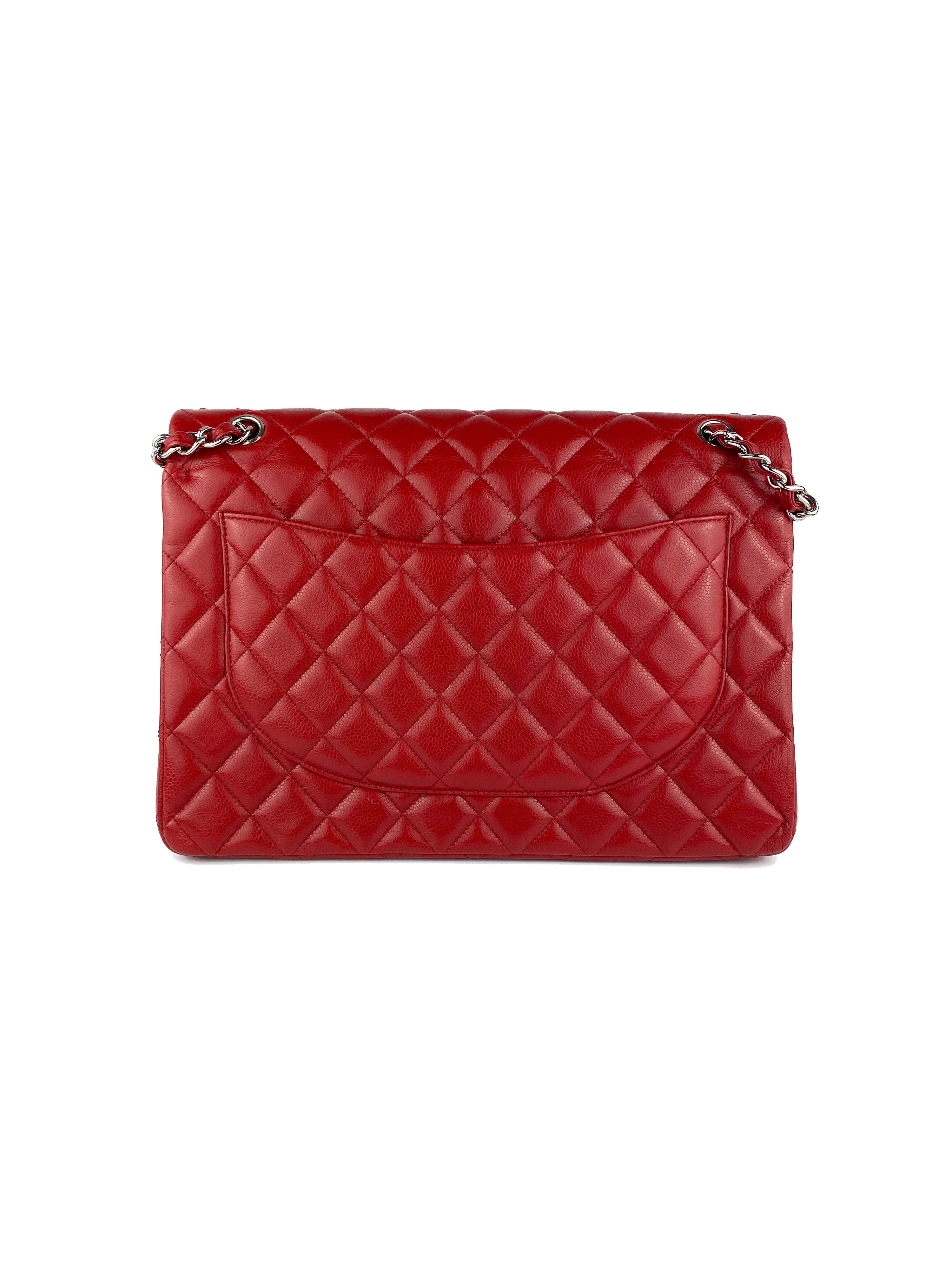 Chanel Red Maxi Classic Flap Bag