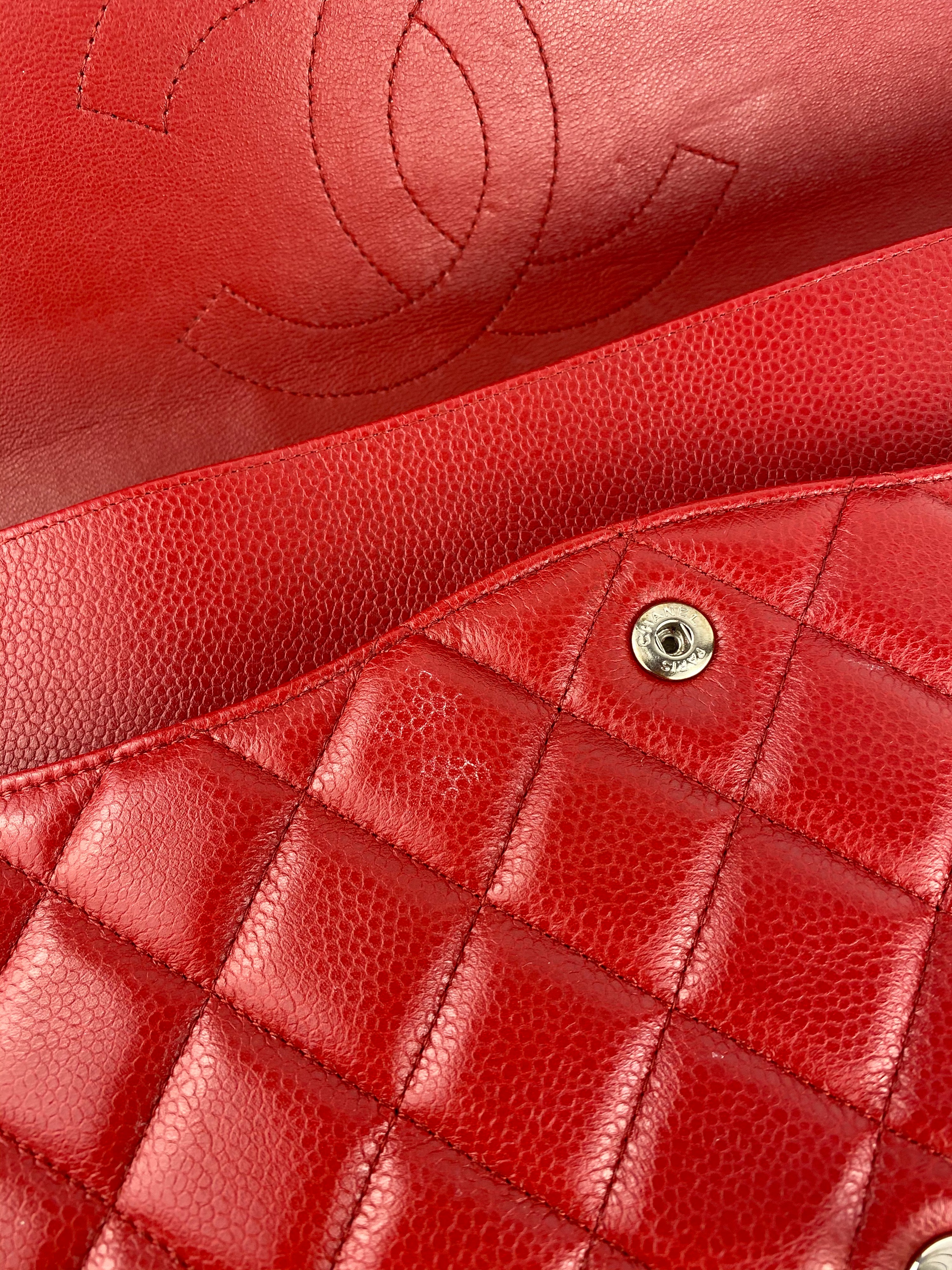 Chanel Red Maxi Classic Flap Bag