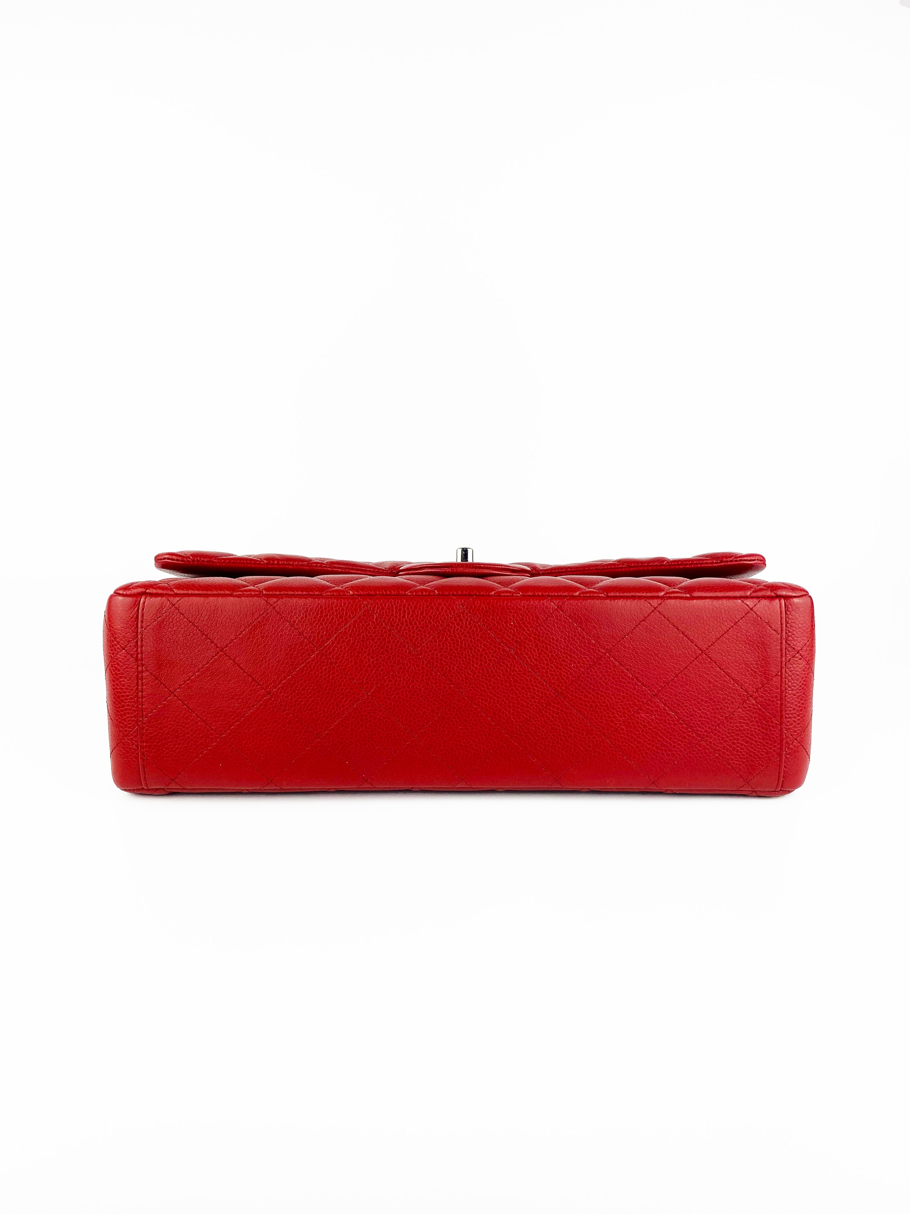 Chanel Red Maxi Classic Flap Bag