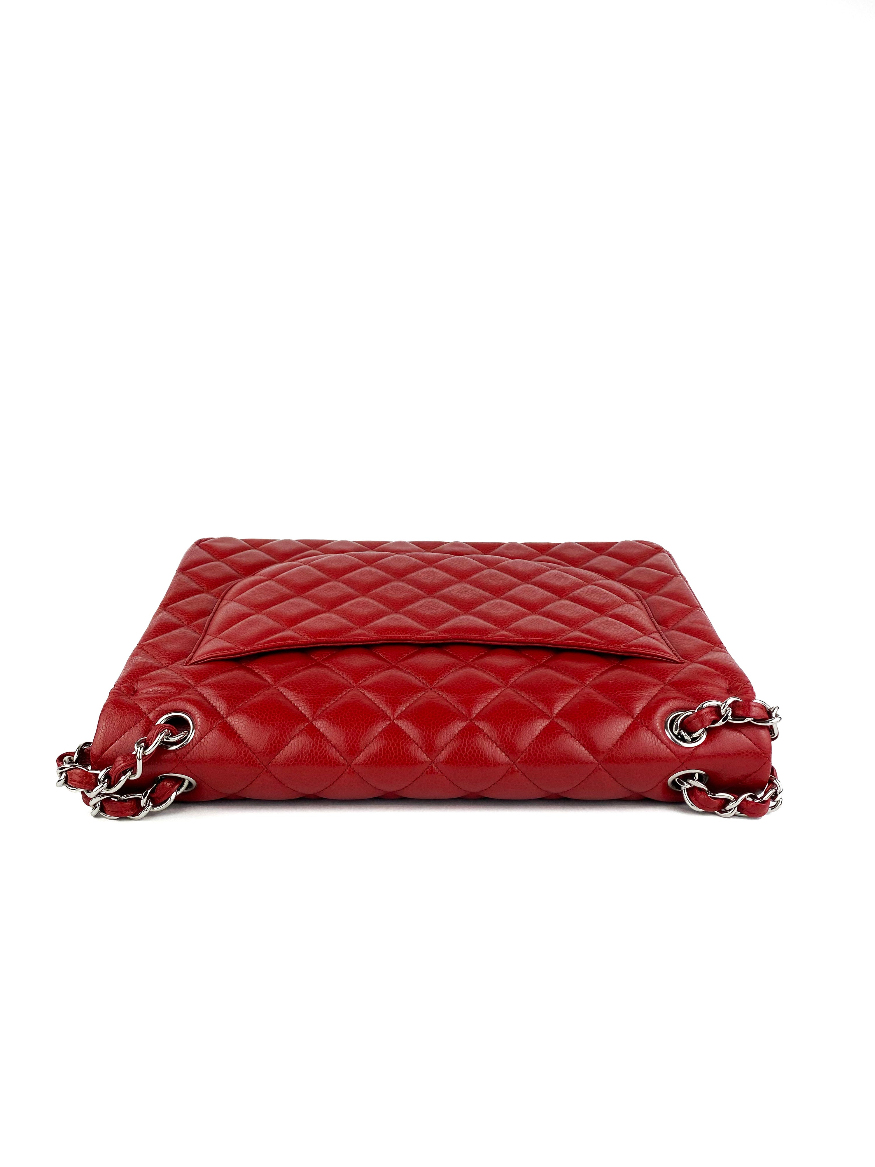 Chanel Red Maxi Classic Flap Bag