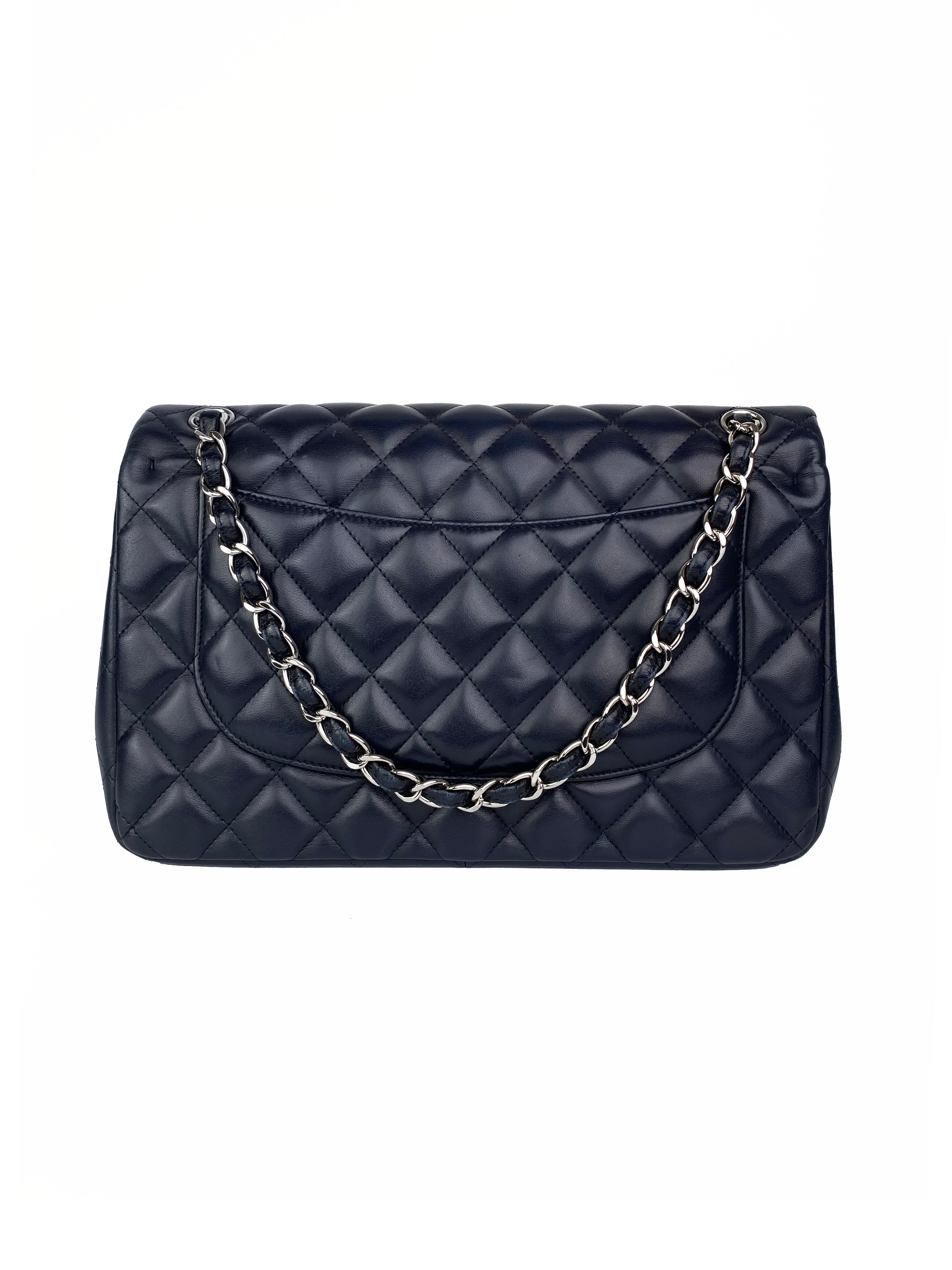 Chanel Navy Jumbo Classic Flap Bag