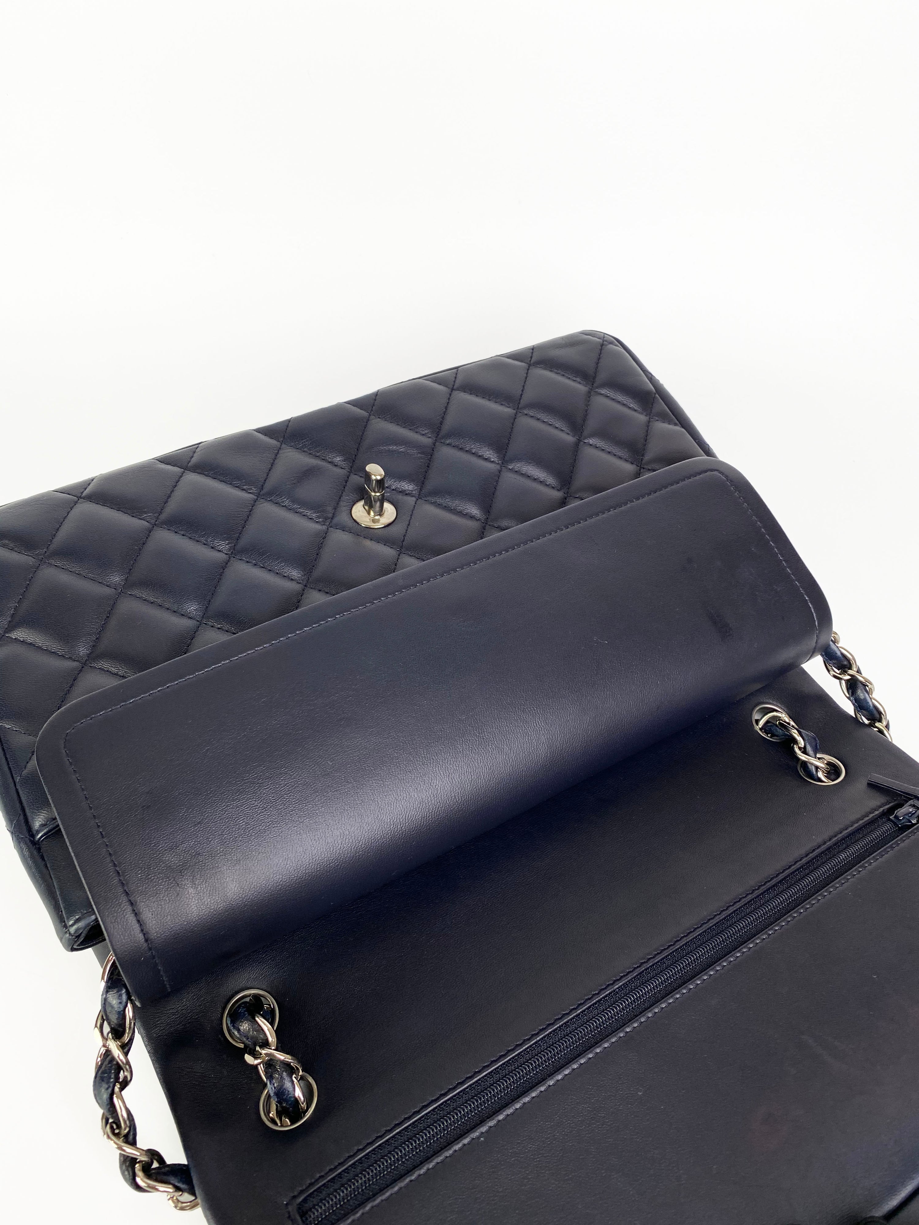 Chanel Navy Jumbo Classic Flap Bag