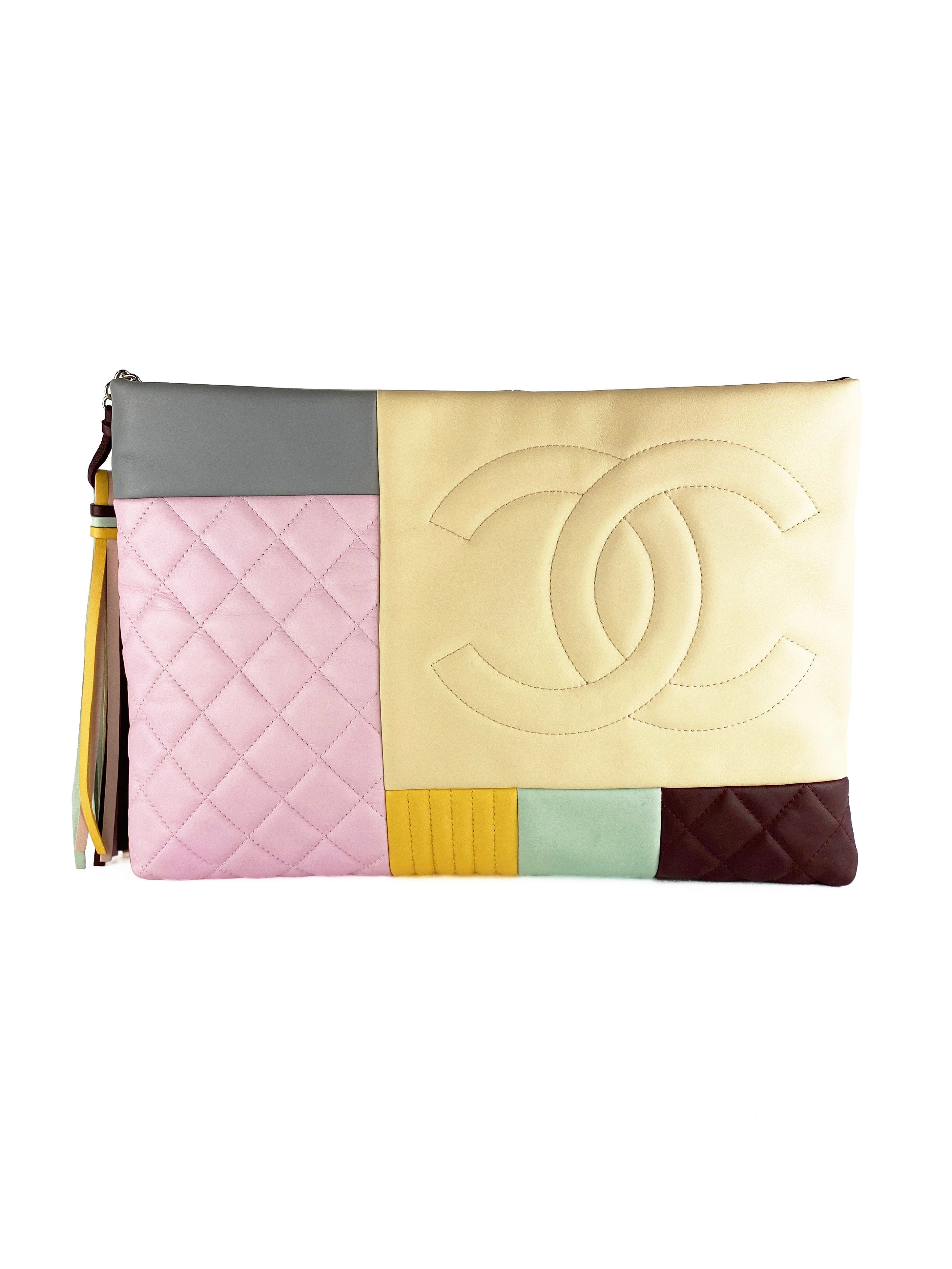 Chanel Multicolour Quilted Patchwork Pouch