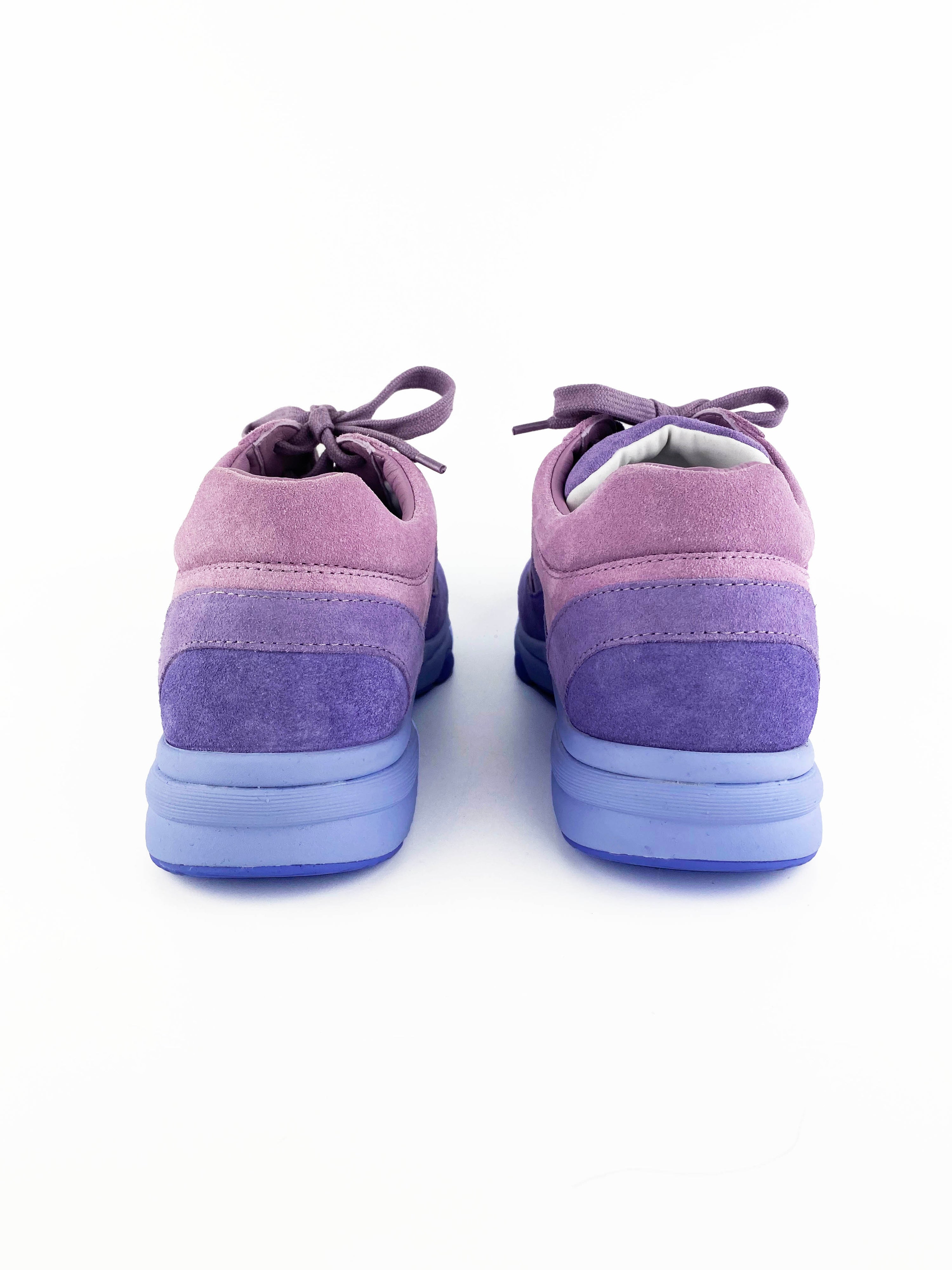 Chanel Purple Suede CC Sneakers 38