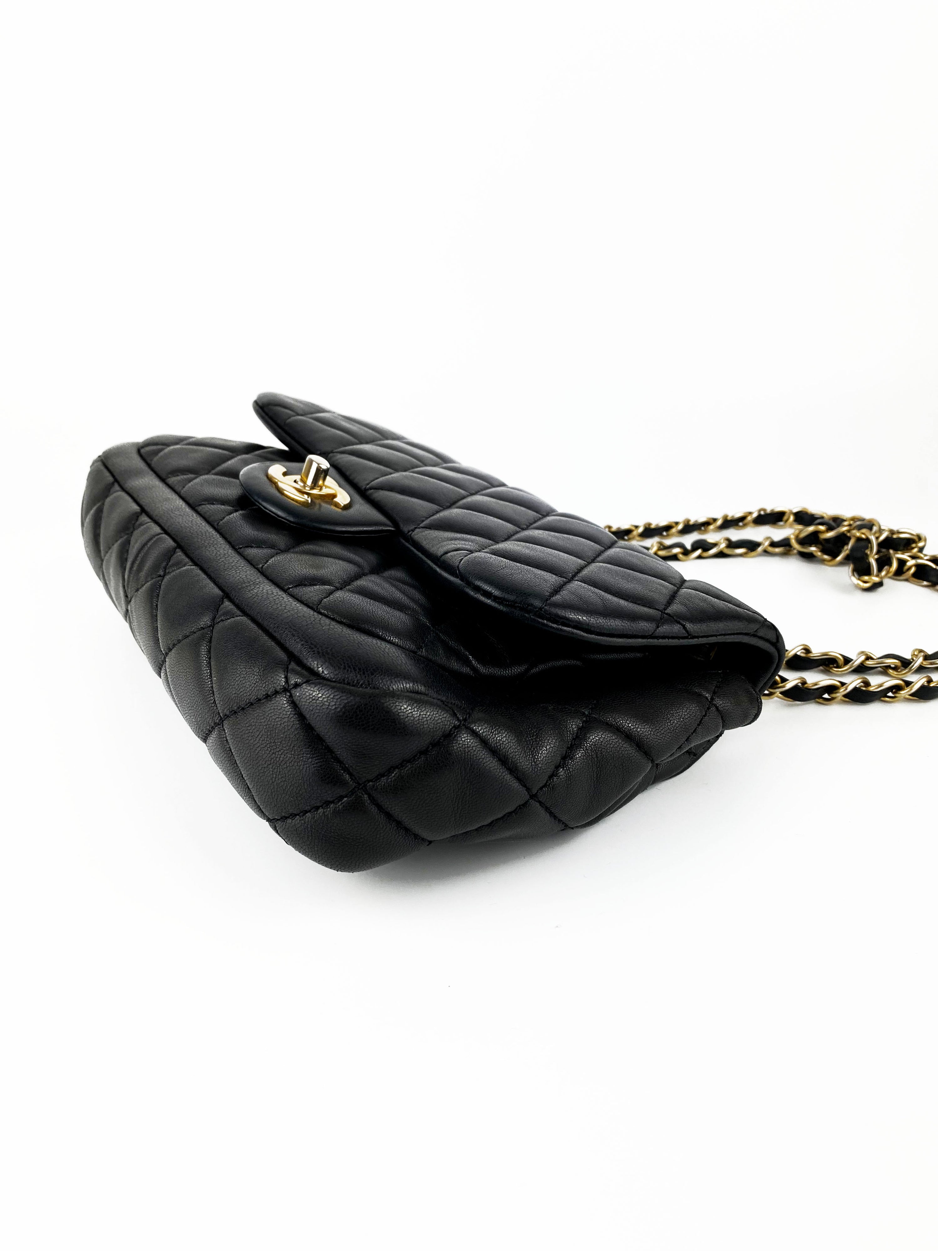 Chanel Black Small Lambskin Quilted Flap Bag