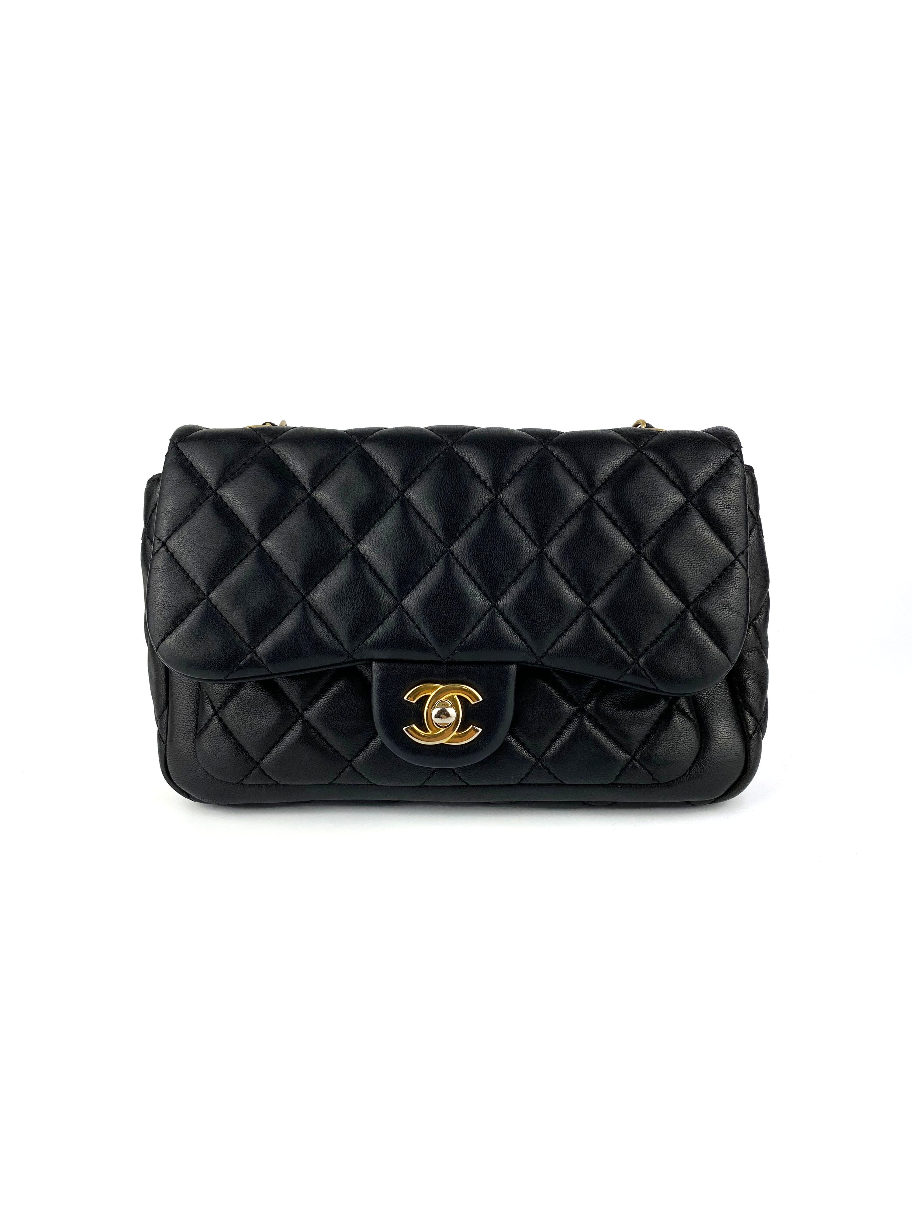 Chanel Black Small Lambskin Quilted Flap Bag