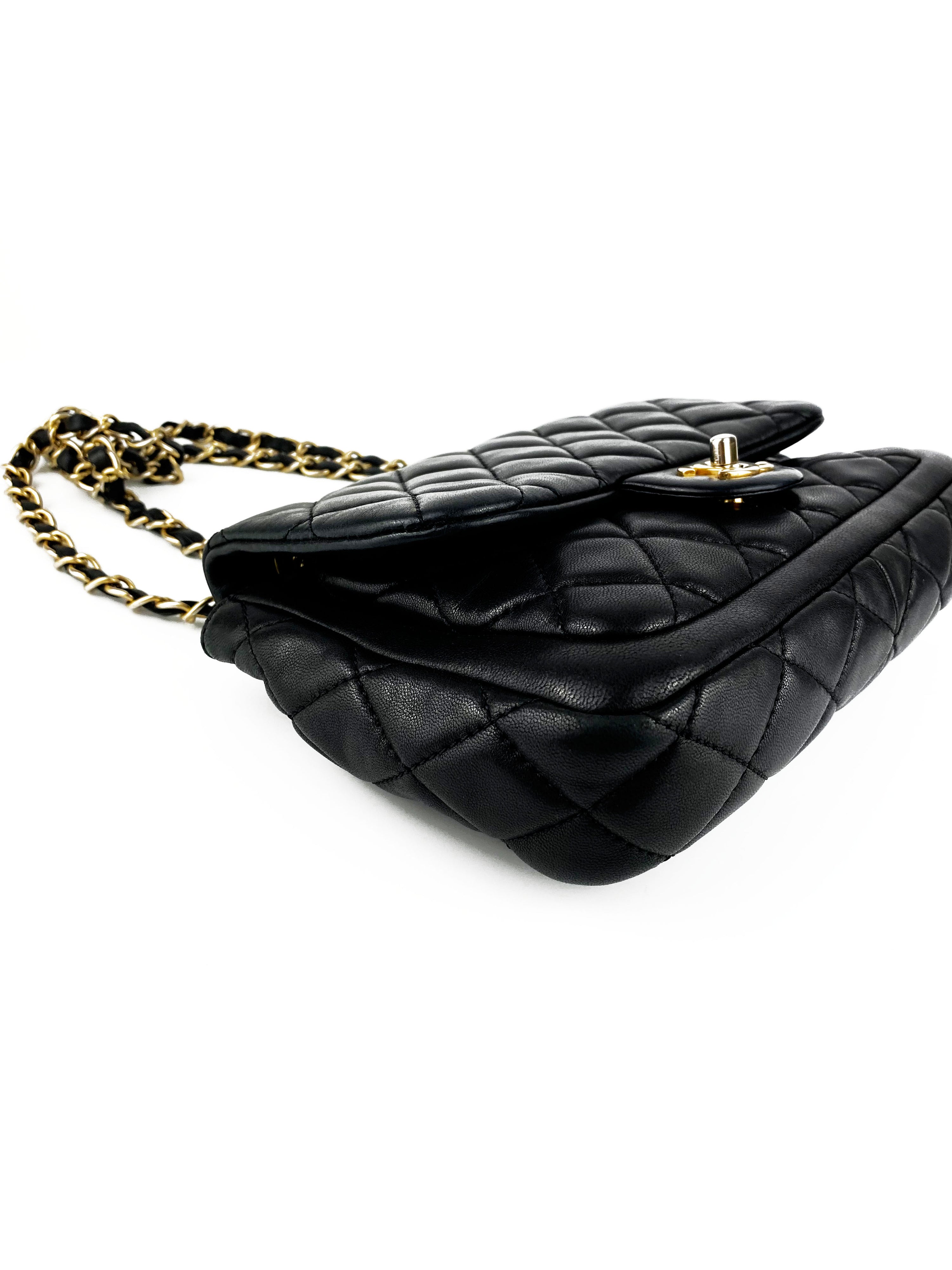 Chanel Black Small Lambskin Quilted Flap Bag