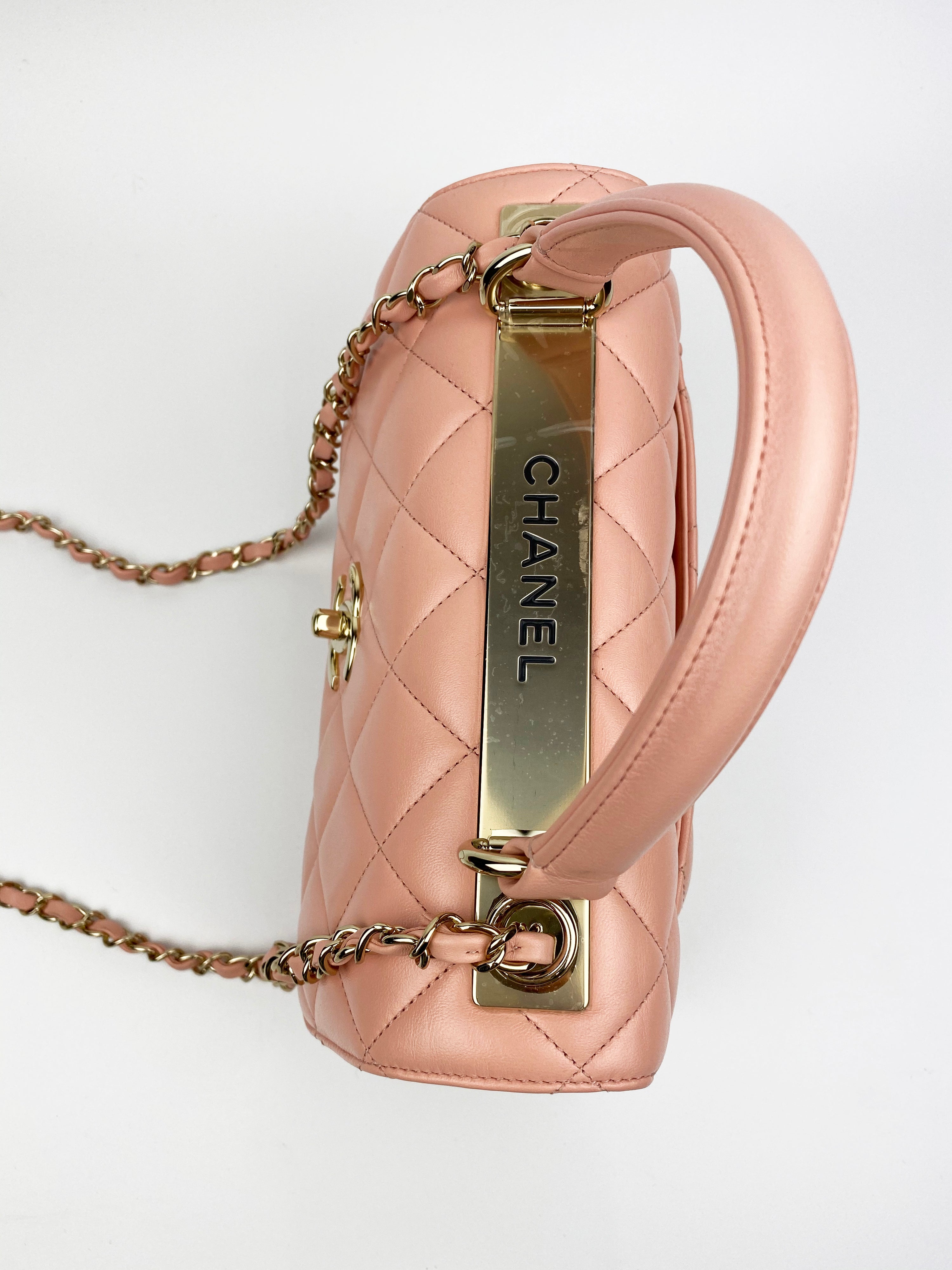 Chanel Pink Quilted Lambskin Leather Small Trendy CC Flap Bag