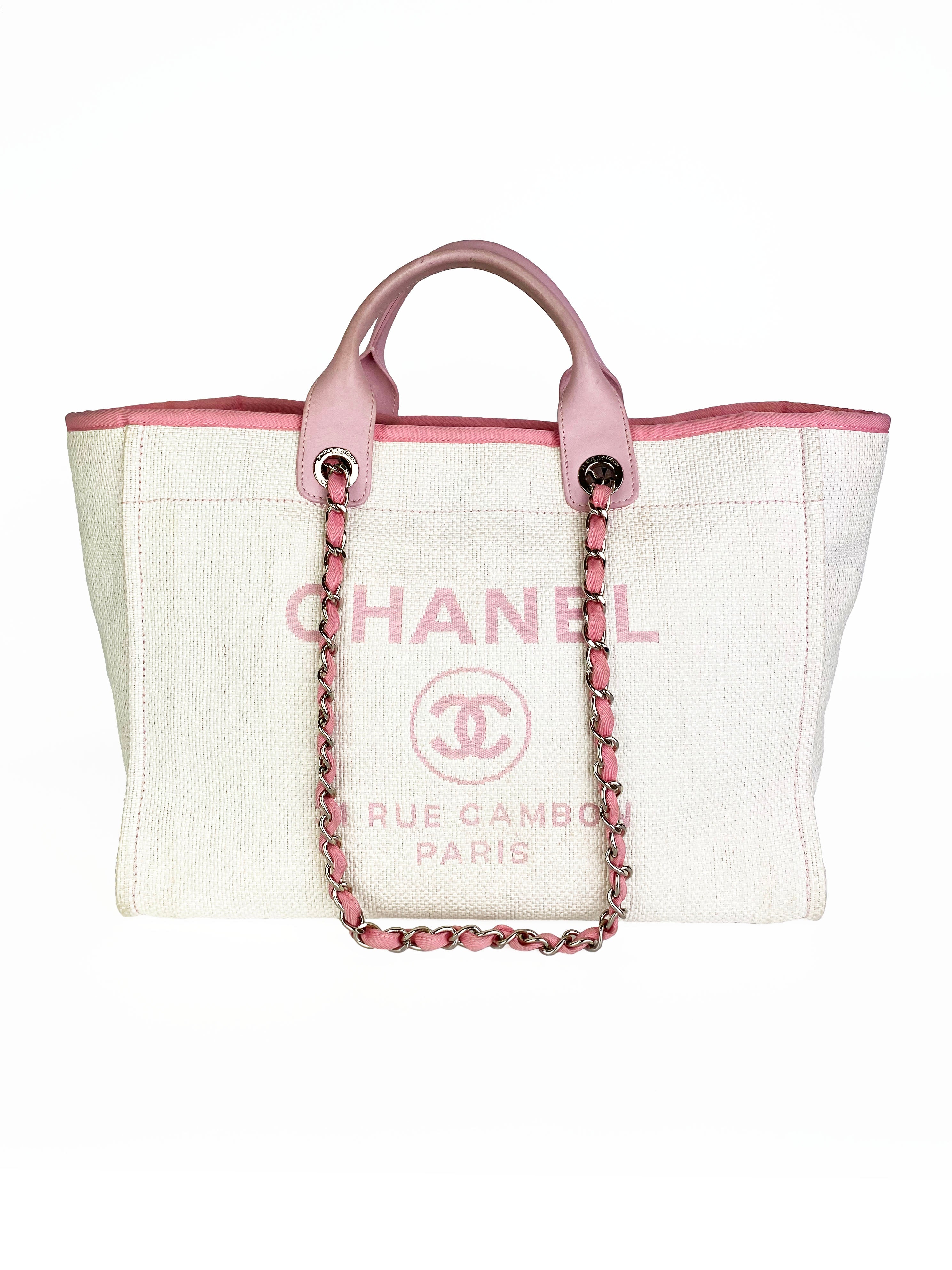 Chanel Pink 
White Deauville Tote