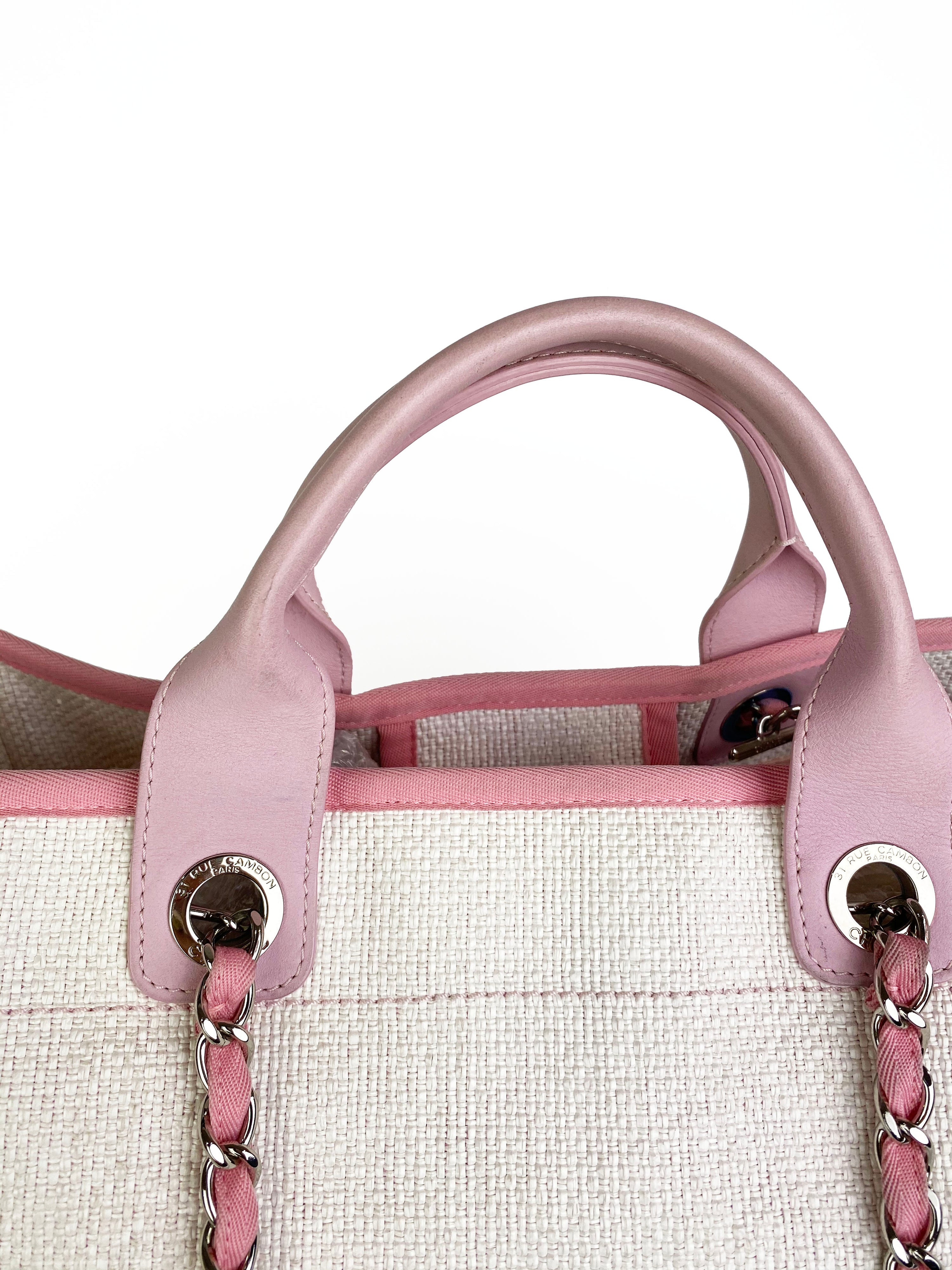 Chanel Pink 
White Deauville Tote