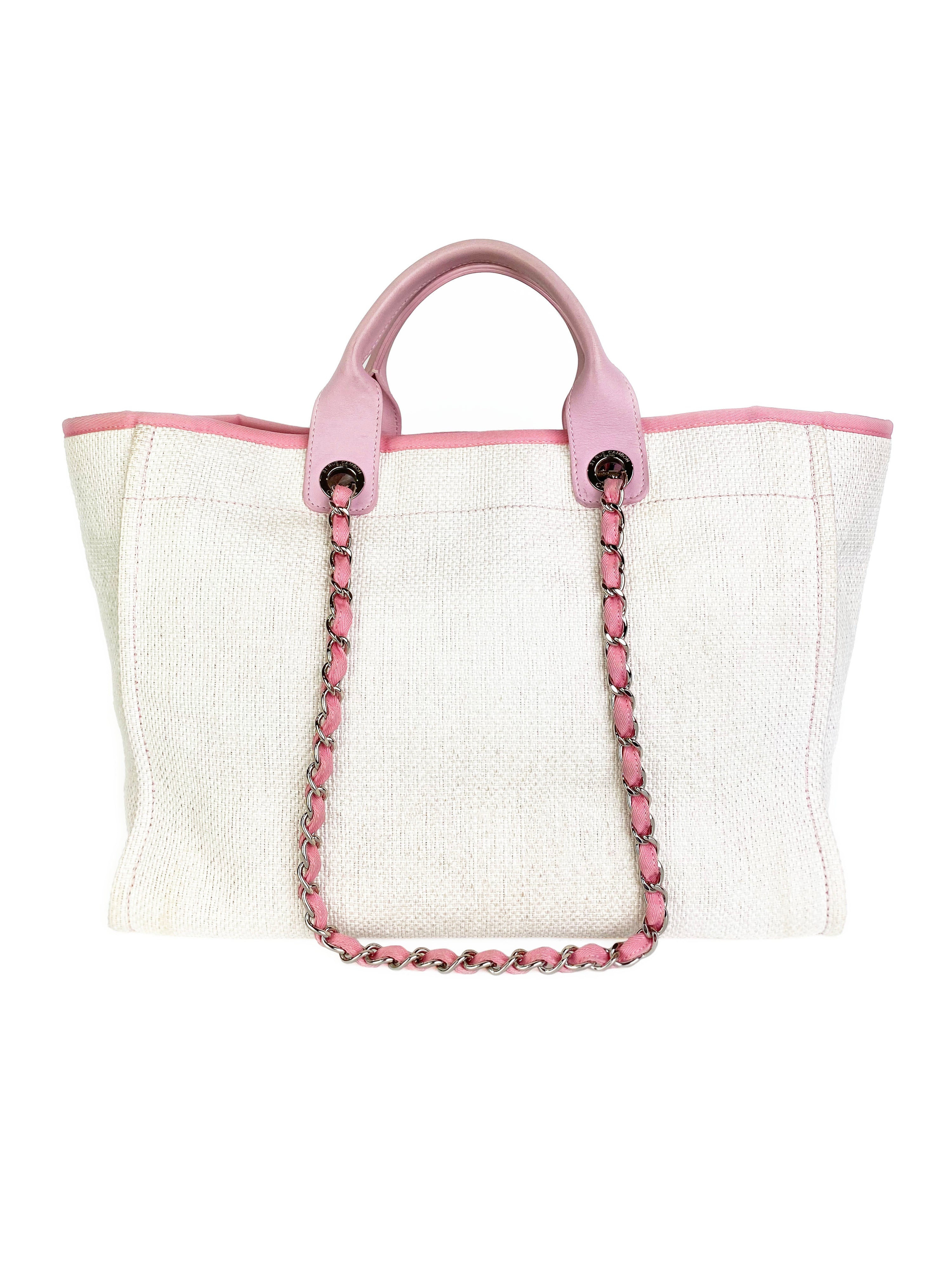 Chanel Pink 
White Deauville Tote