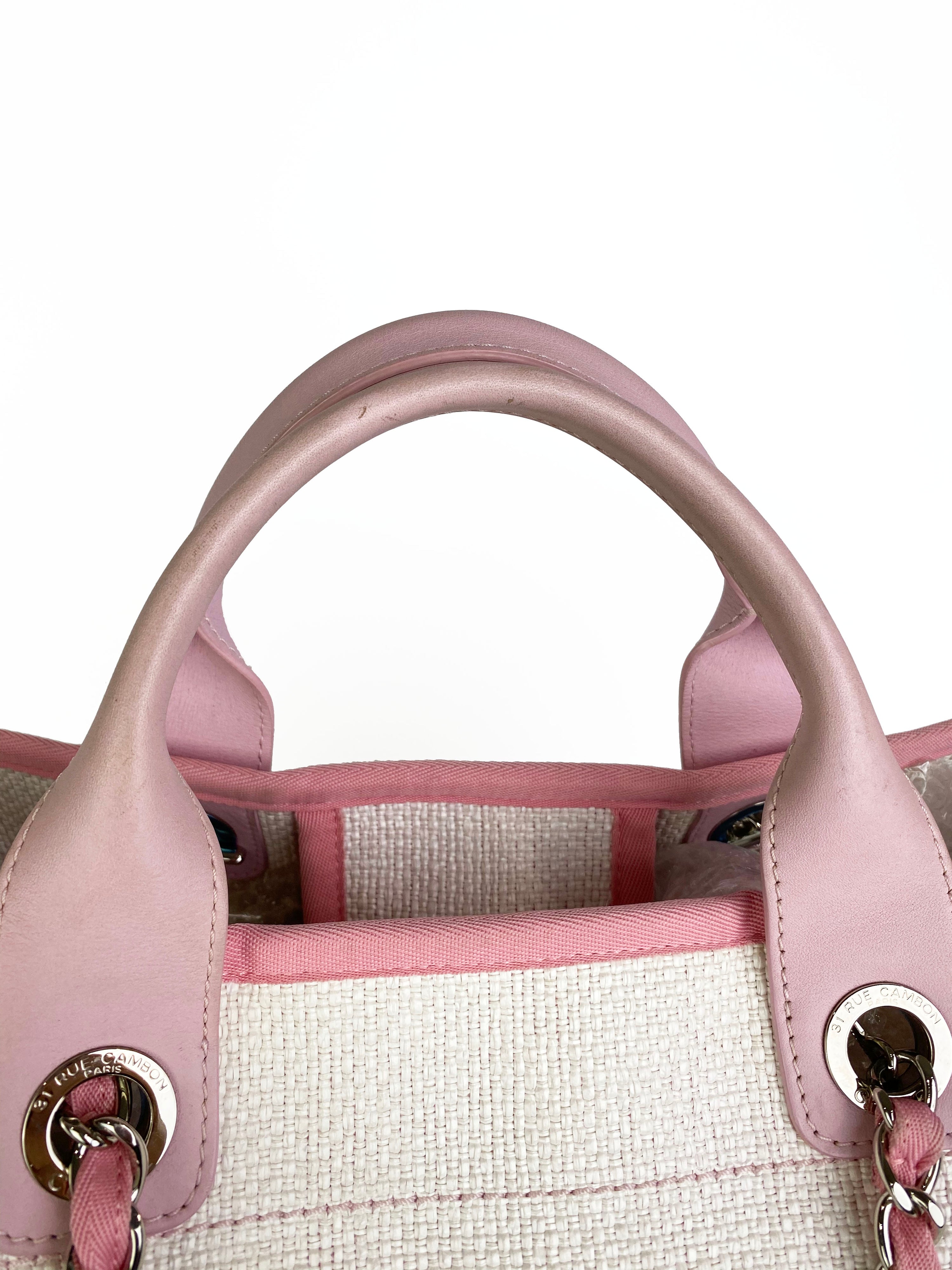 Chanel Pink 
White Deauville Tote