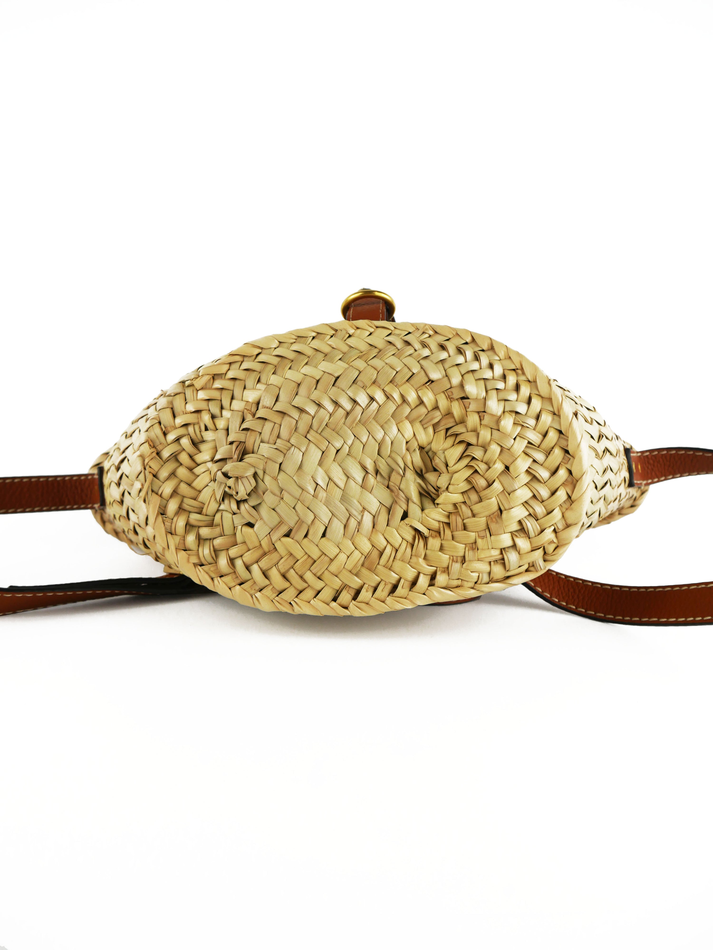 Chloe Beige Raffia Small Marcie Basket Bag