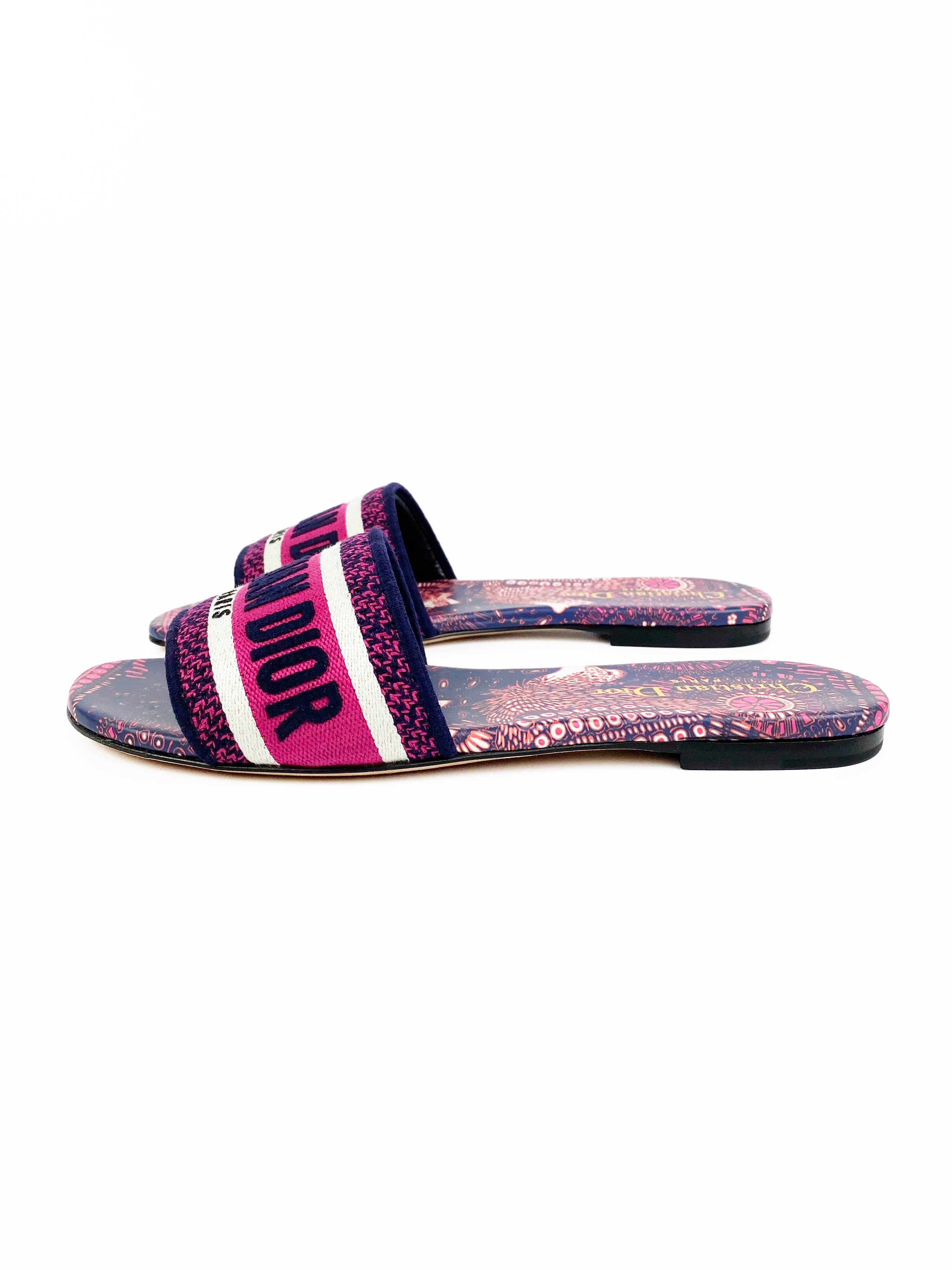 Christian Dior Dway Blue 
Pink Slides 37