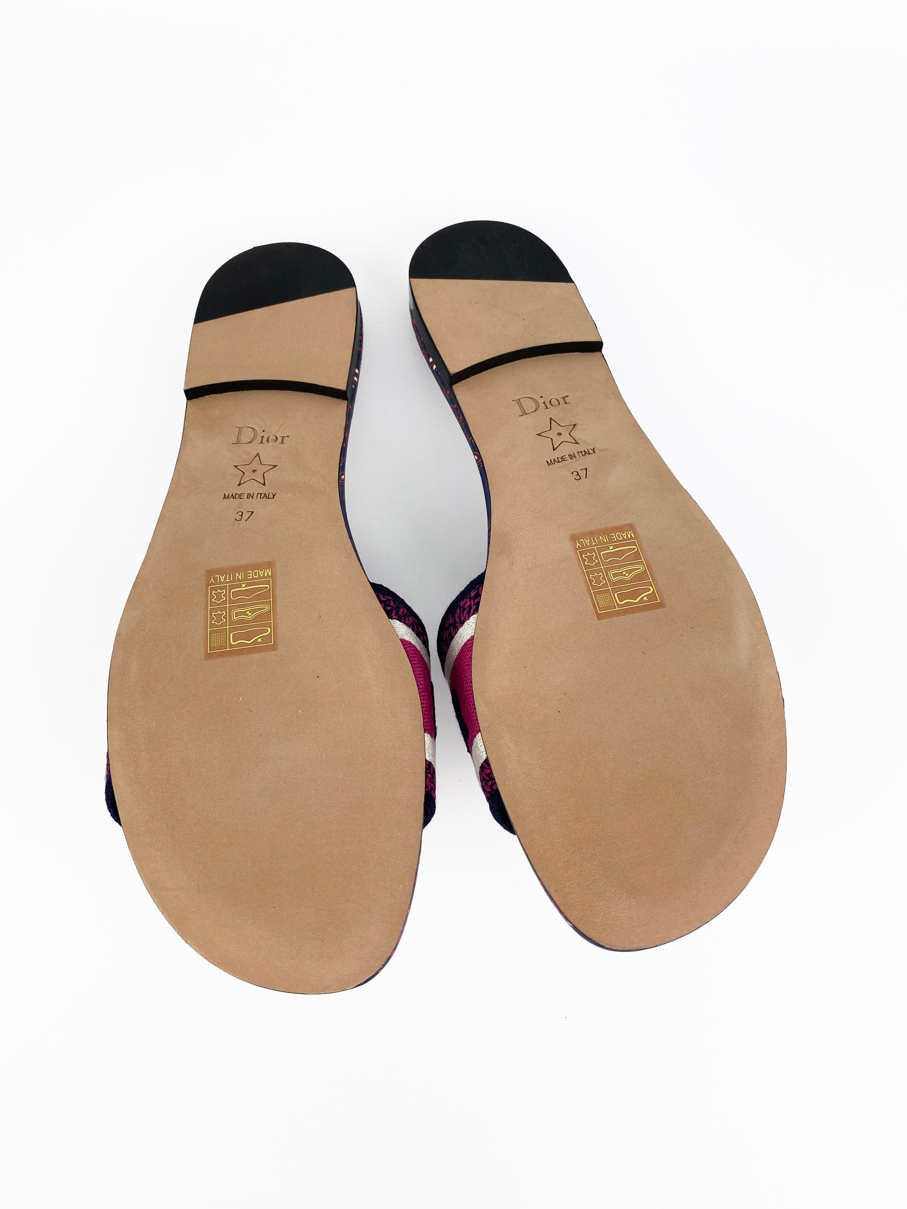 Christian Dior Dway Blue 
Pink Slides 37