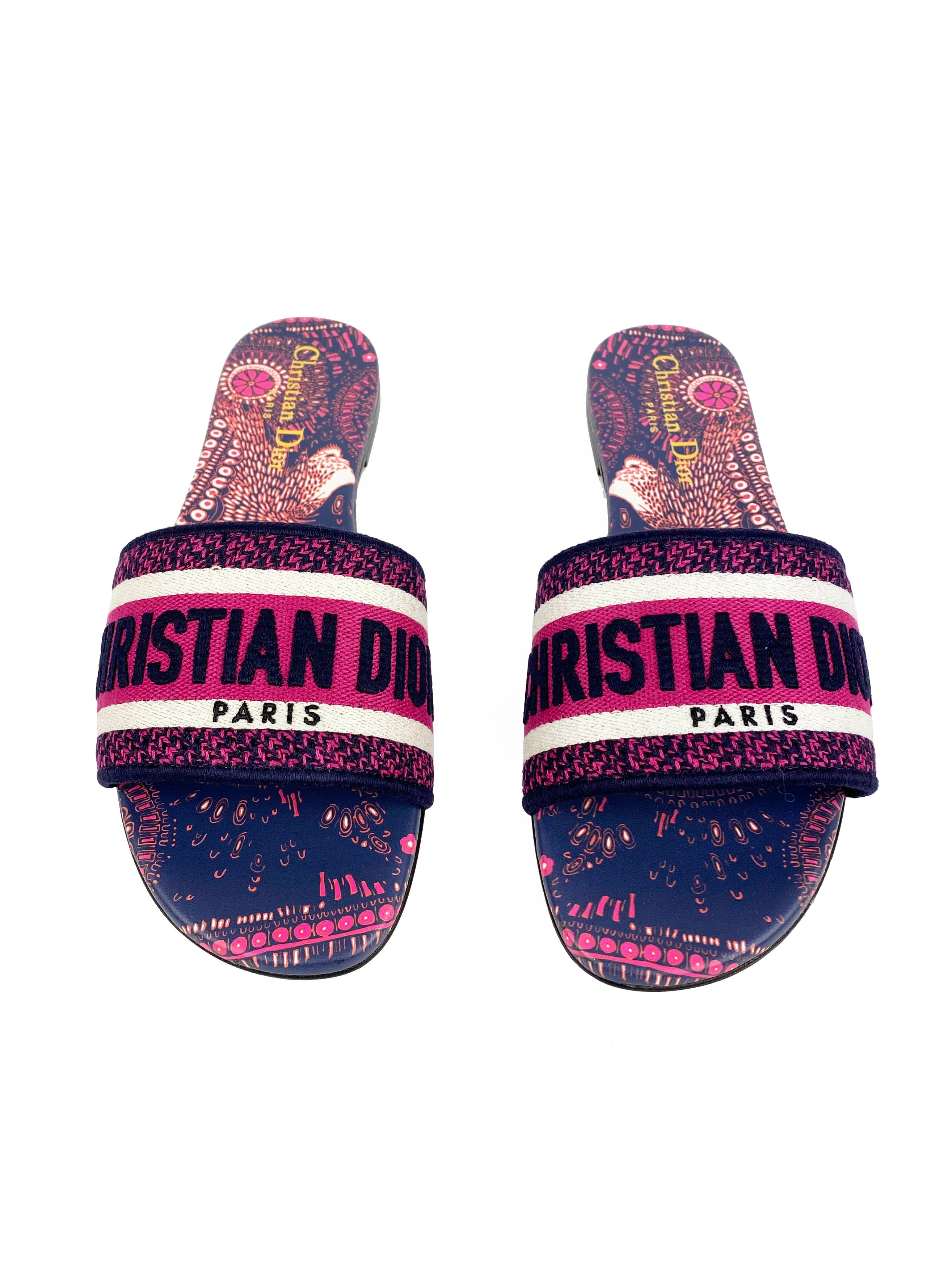 Christian Dior Dway Blue 
Pink Slides 37